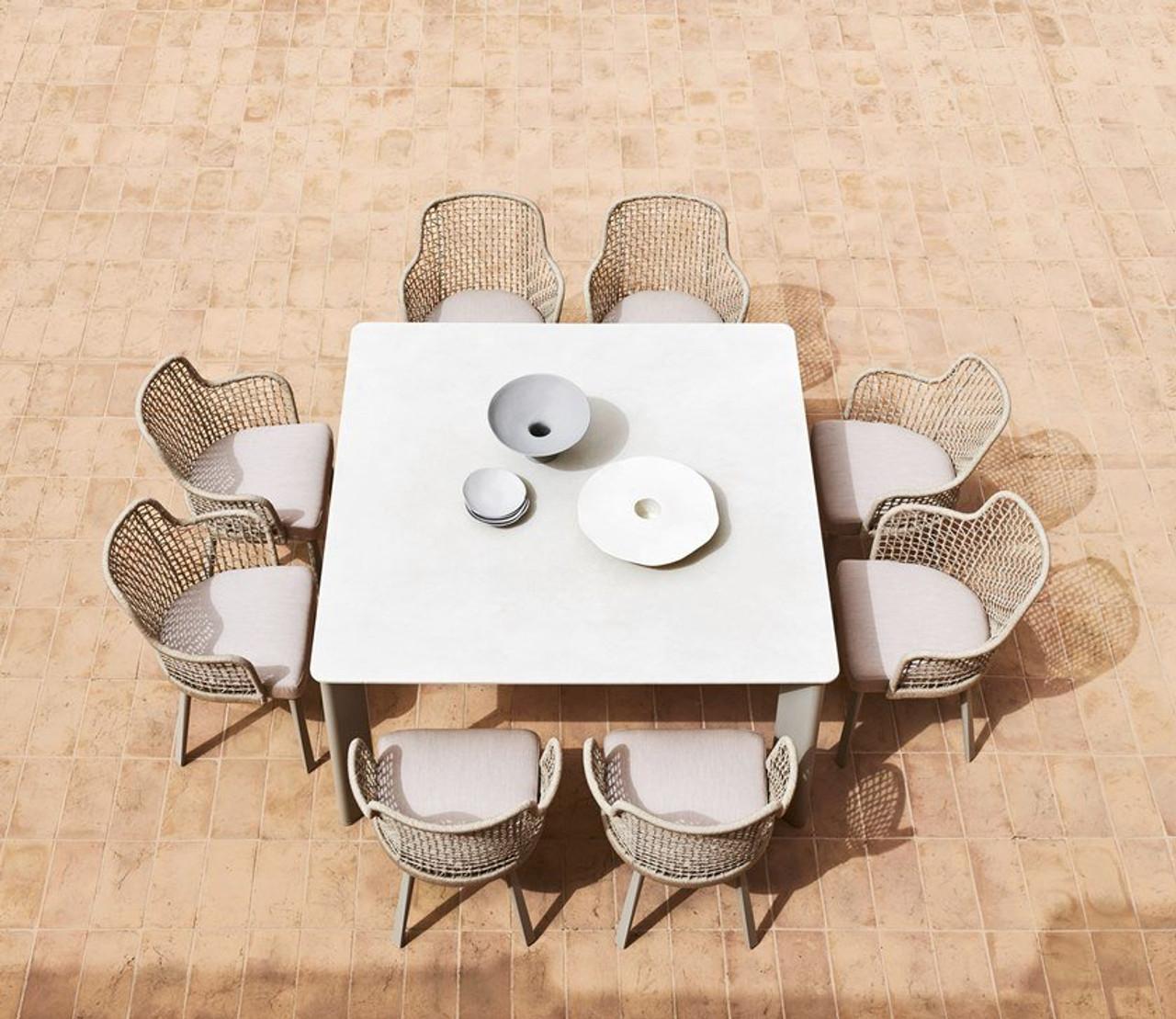 Italian Emma Garden Chair with Armrest Designed by Monica Armani For Sale