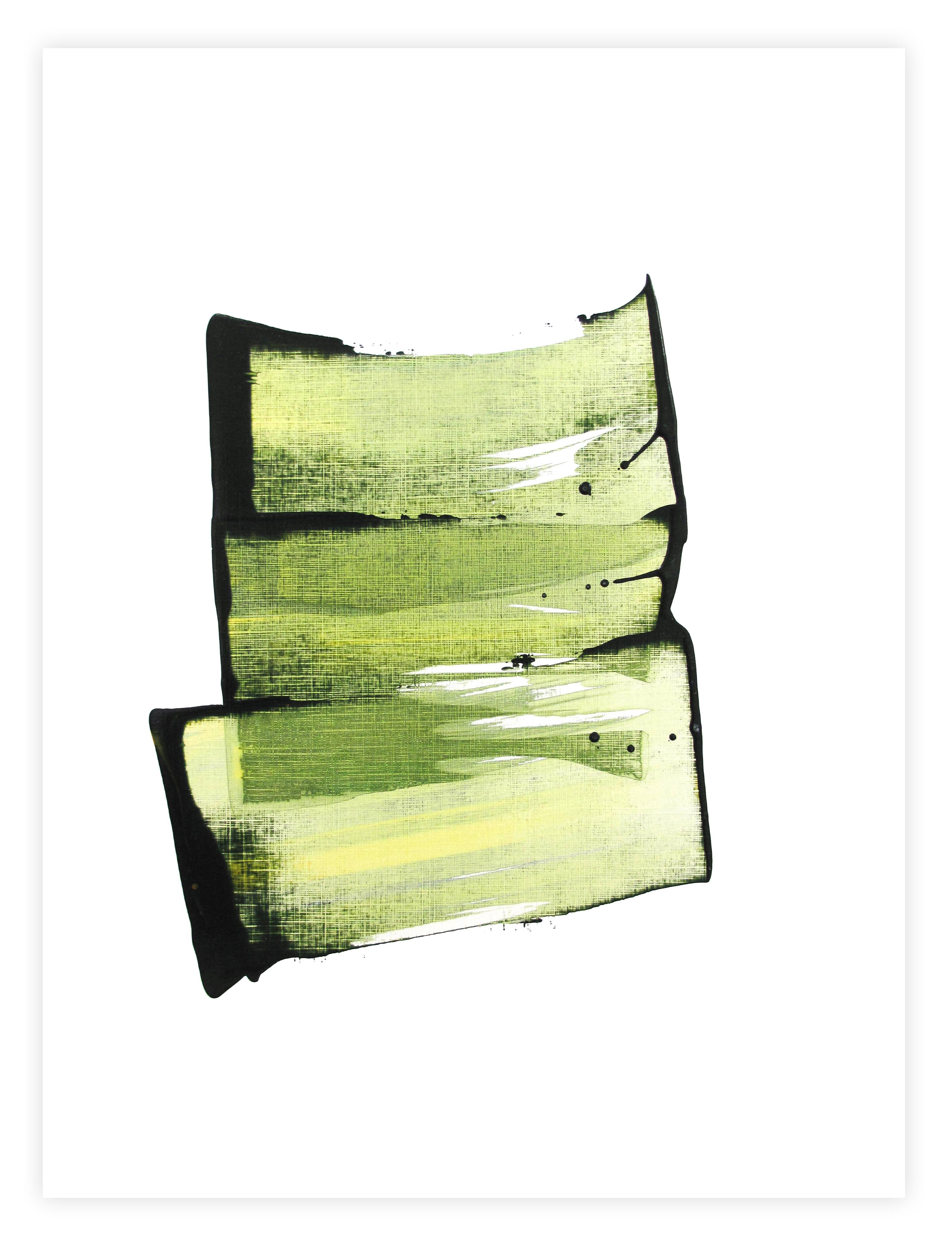 Emma Godebska Abstract Drawing - Golden Green 07 (Abstract Painting)
