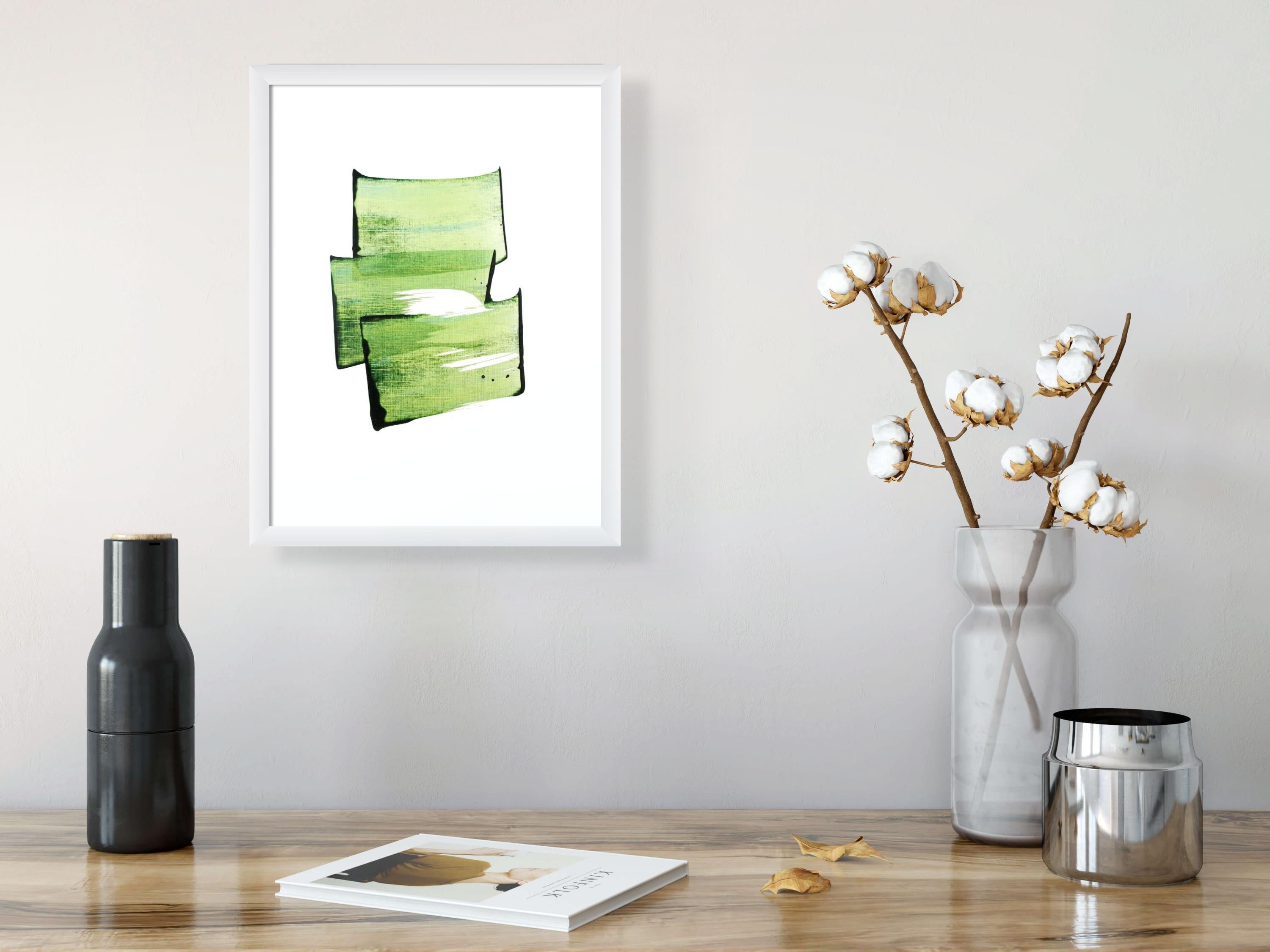 Golden Green 08 (Abstract Painting) For Sale 1