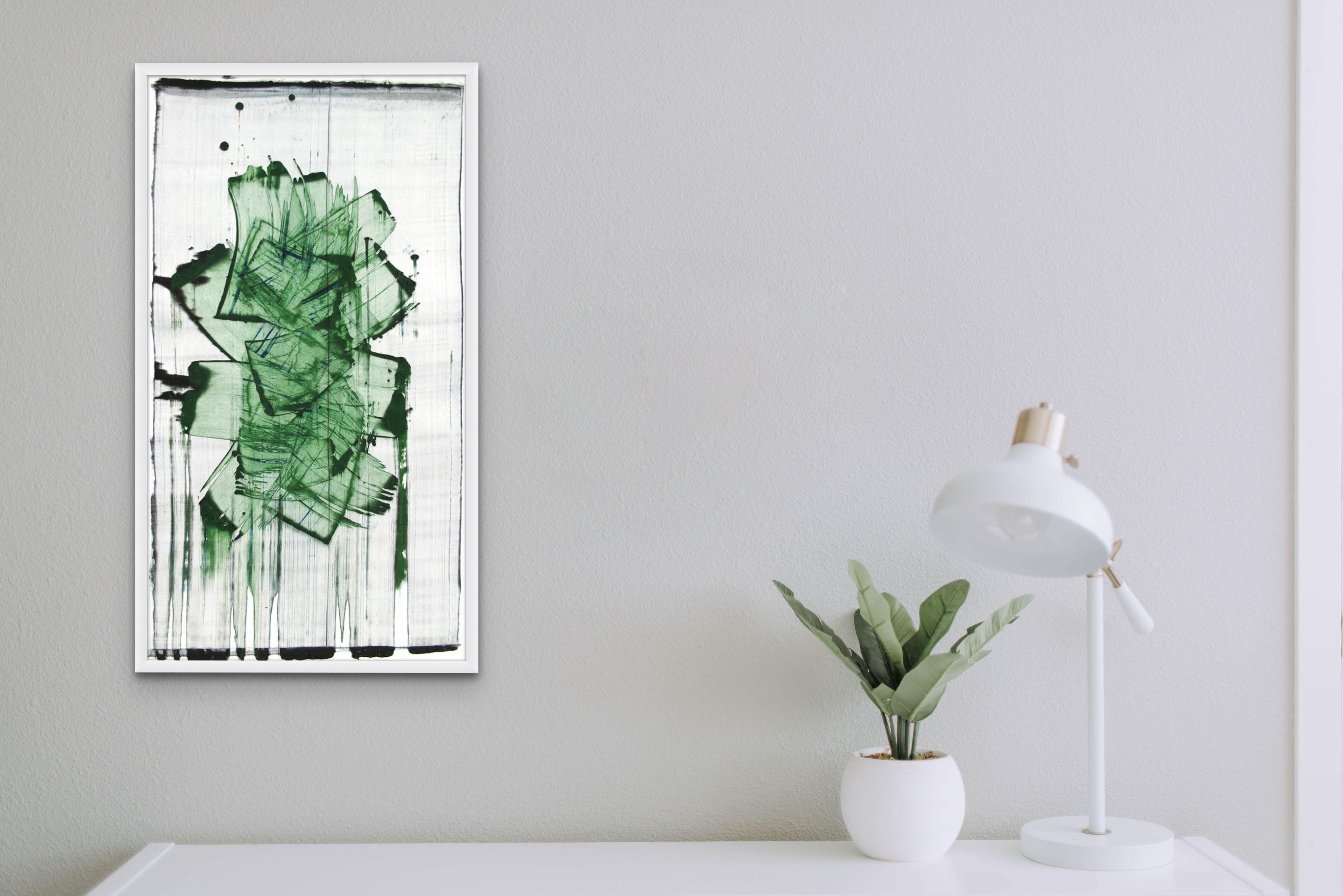 Mad green 10 (Abstract Painting) - Art by Emma Godebska