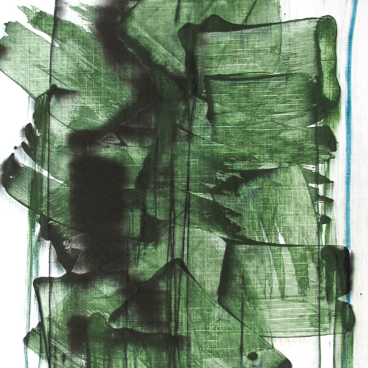 Mad green 2 (Abstract Painting)
Acrylic and pigments on paper — Unframed.

Emma Godebska is a French abstract artist living in Nimes, France.

Her use of natural pigments, reflective of nature itself, is in dialogue with diluted acrylic paint and
