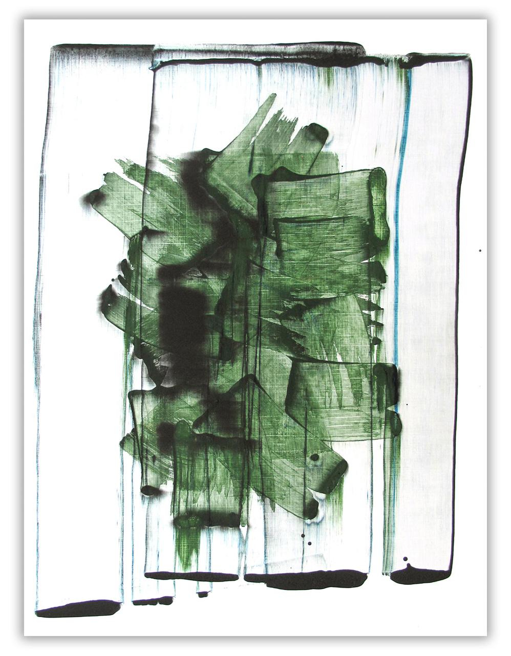 Emma Godebska Abstract Drawing - Mad green 2 (Abstract Painting)