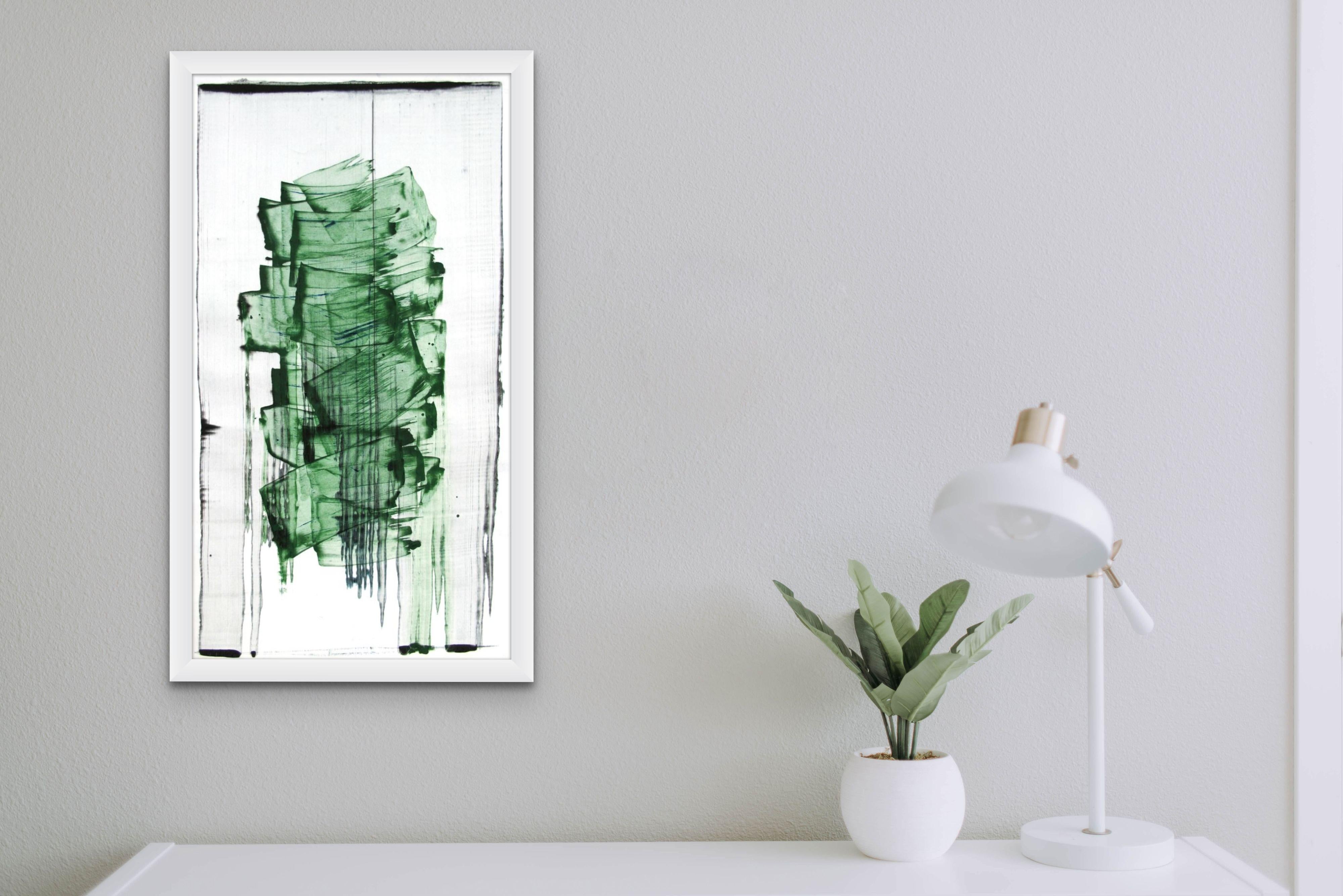 Mad green 9 (Abstract Painting) - Art by Emma Godebska
