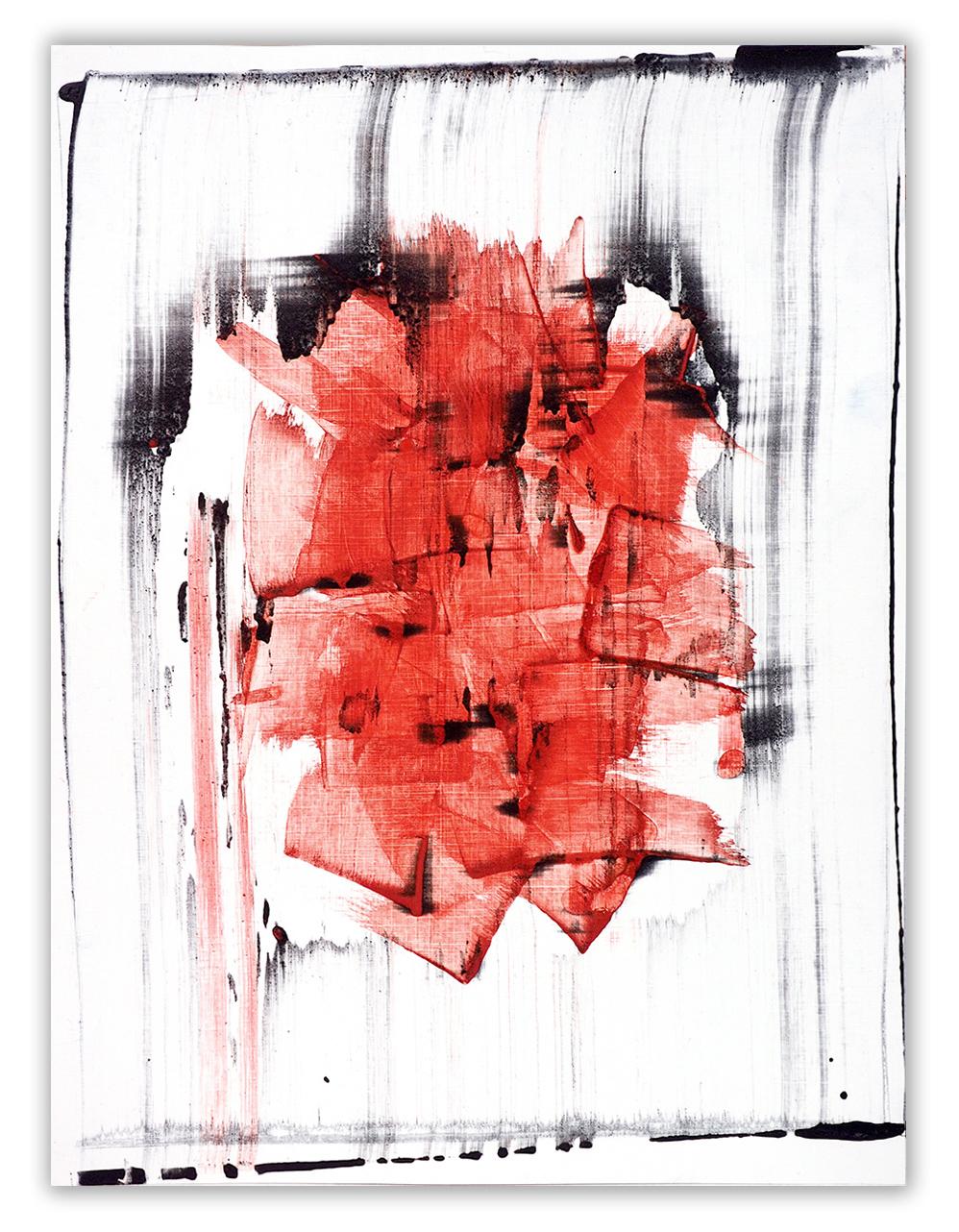 Emma Godebska Abstract Drawing - Mad red 2 (Abstract Painting)