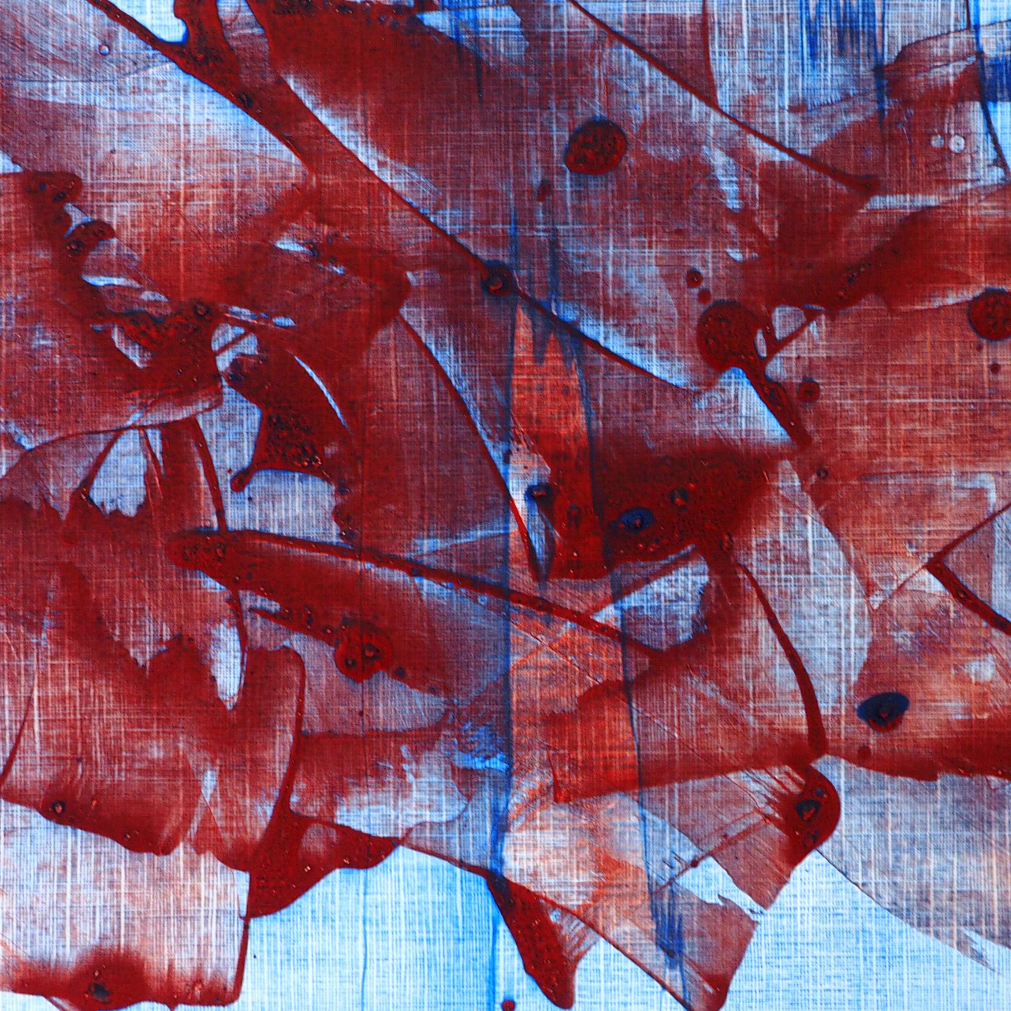 Odds 6 (Abstraktes Gemälde) (Blau), Abstract Drawing, von Emma Godebska