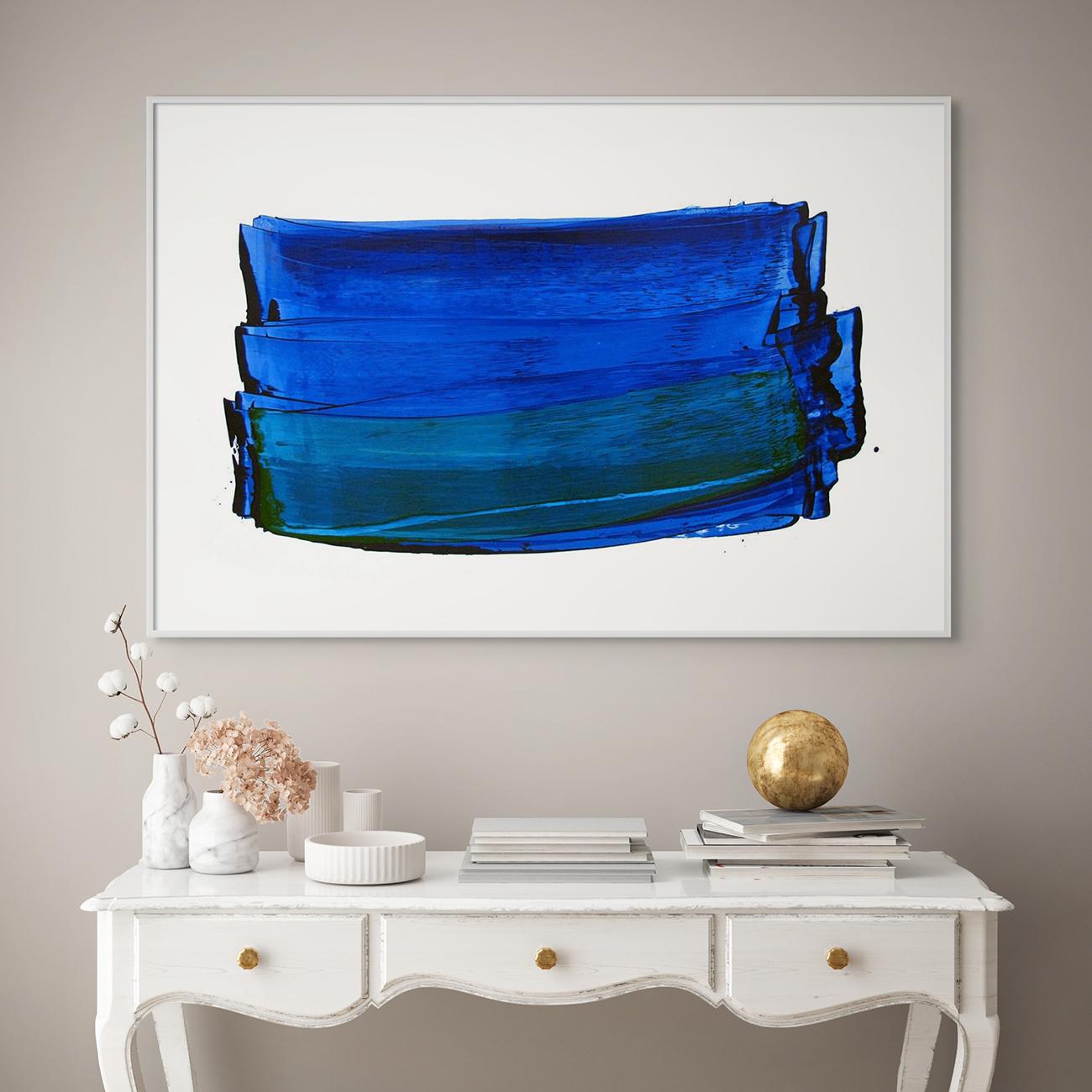 Frühlingslicht (Blau) (Abstrakte Malerei) – Art von Emma Godebska