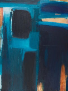 Blauer Pool. Zeitgenössisches abstrakt-expressionistisches Ölgemälde