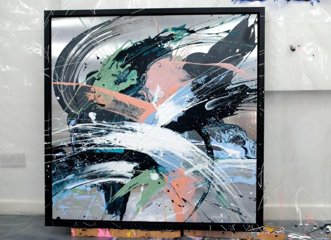 Libera il tuo Sould - Abstract Painting Grigio di Emma Grzonkowski