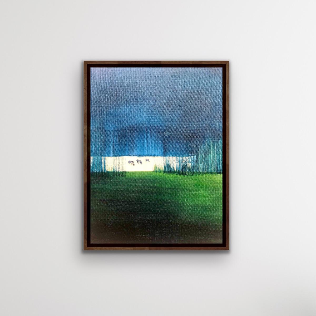 Relinquishment 2, Emma Hartley, Abstract painting, original art, Landscape art - Blue Landscape Painting by Emma Hartley 