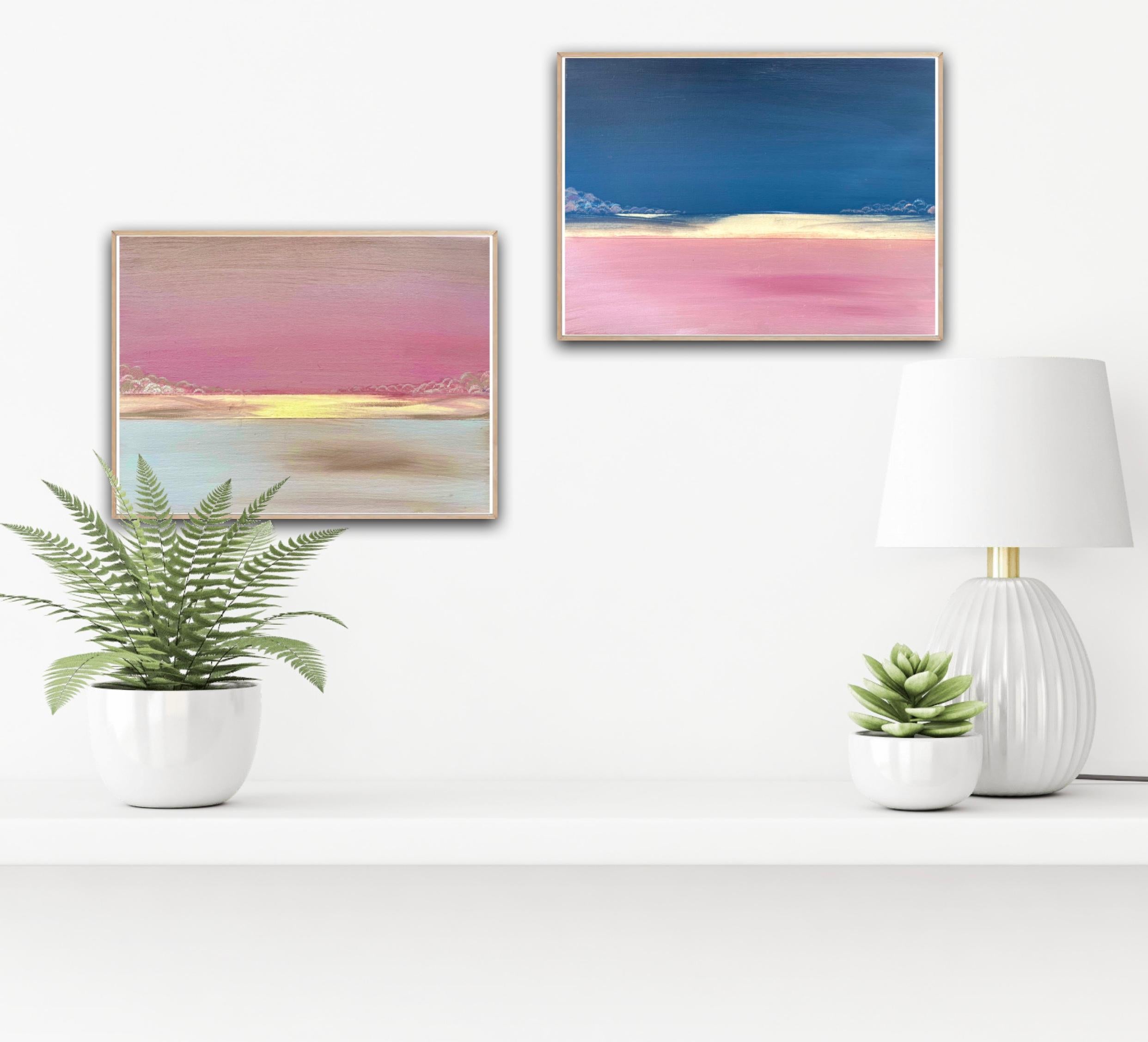 Timelapse 1 und Timelapse 2 (Beige), Abstract Painting, von Emma Hartley 