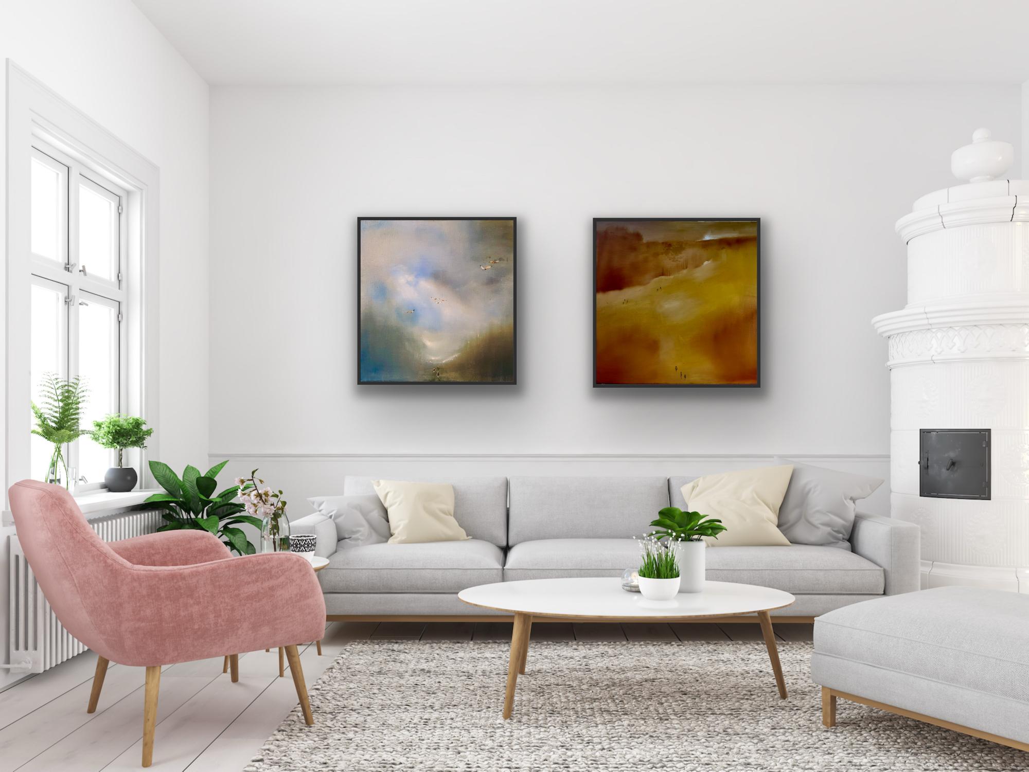 Borderlands 1 
2, Diptychon, Originalgemälde, zeitgenössisch, Landschaft