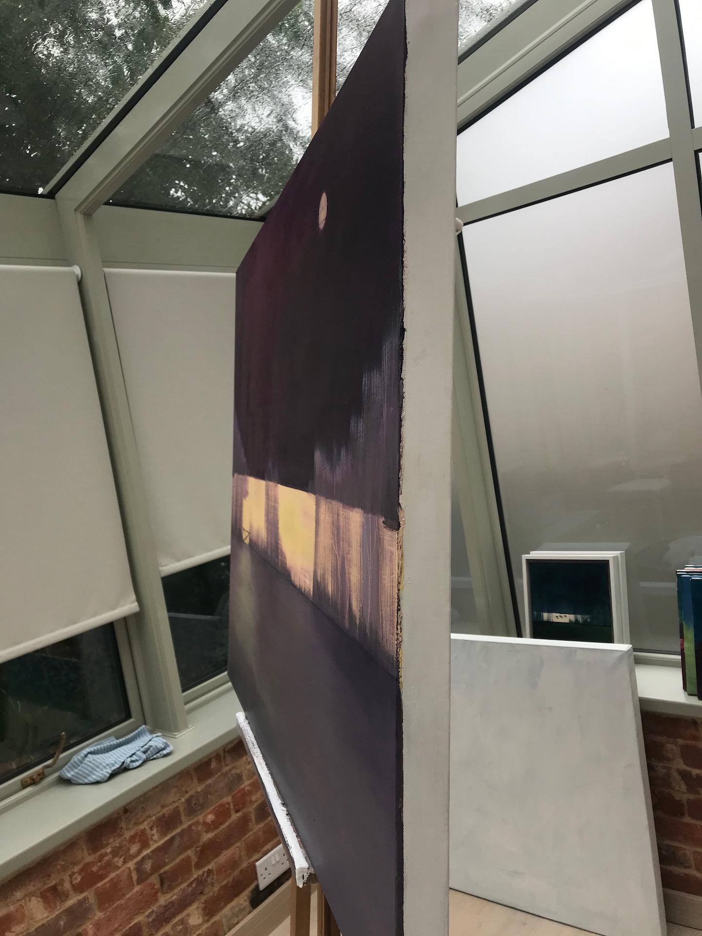 Emma Hartley
Night and Day
Original Landscape Painting
Oil on Canvas
Canvas Size: H 80cm x W 100cm x D 4cm
Sold Unframed
(Please note that in situ images are purely an indication of how a piece may look).

Night and Day is an original landscape