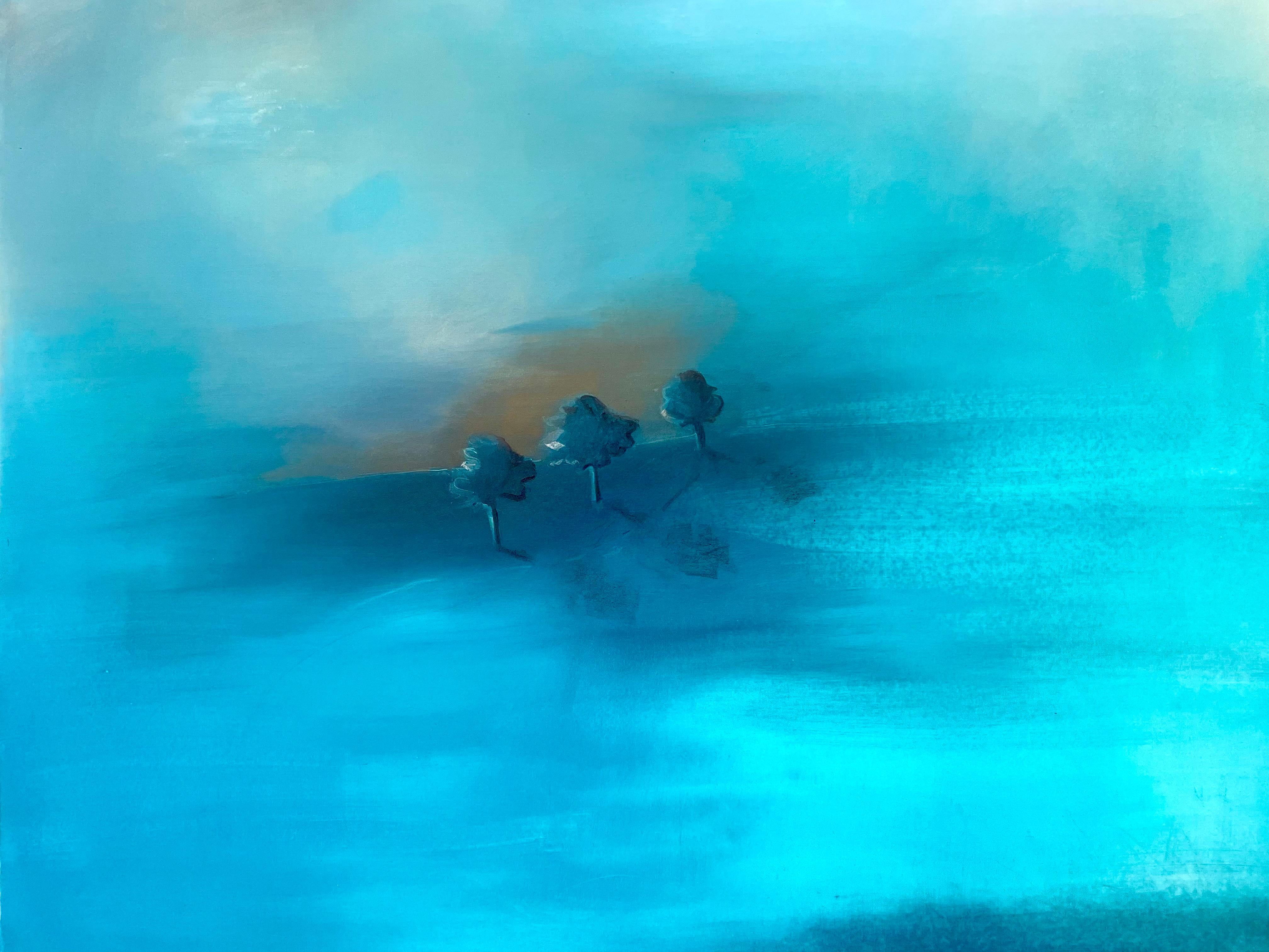 Gravitainol Pull, Originalgemälde, zeitgenössisch, Landschaft – Painting von Emma Hartley