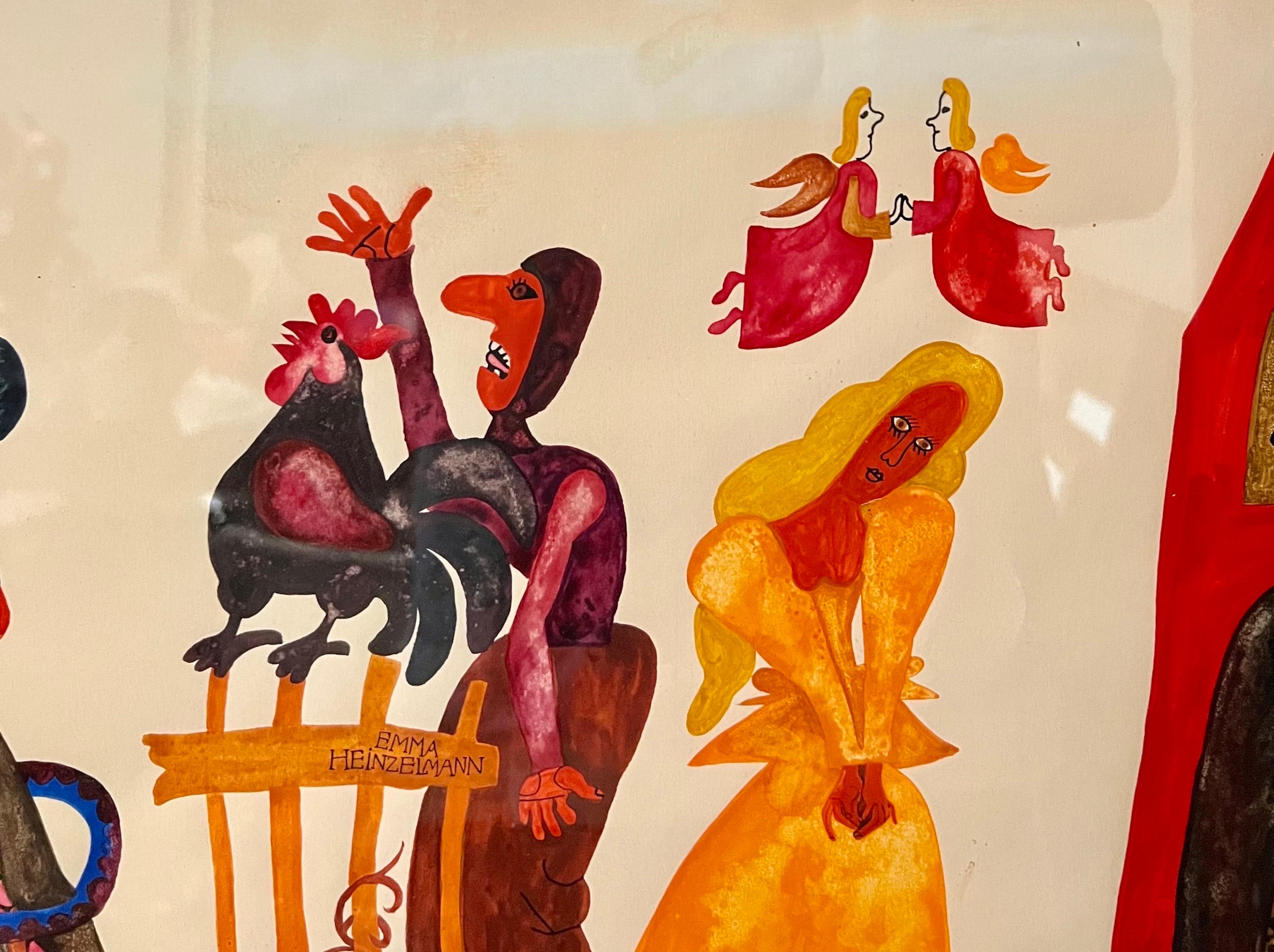 Illustration graphique hongroise originale - Art Emma Heinzelmann - Livre d'art pour enfants en vente 9