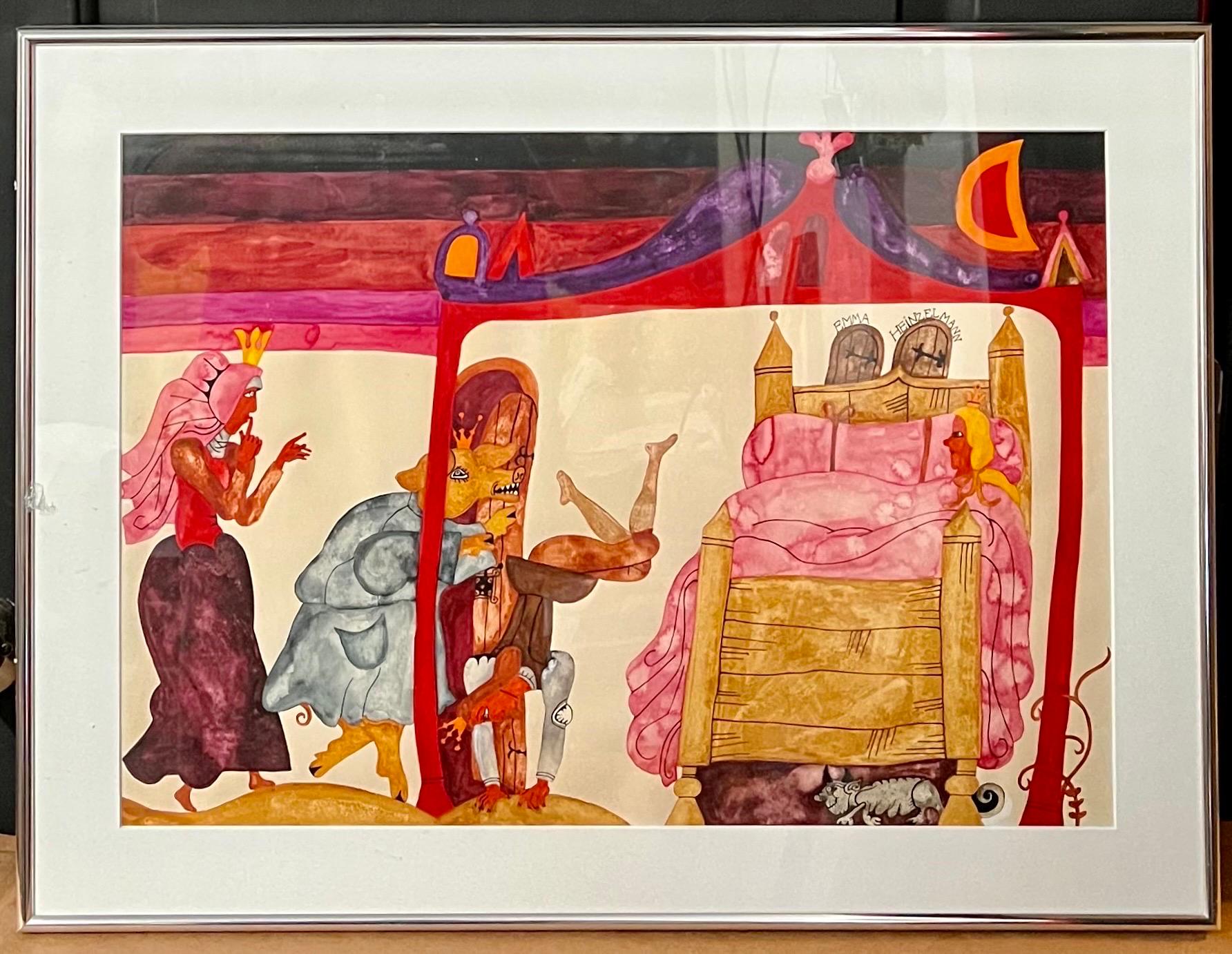 Illustration graphique originale hongroise Emma Heinzelmann Livres pour enfants en vente 9