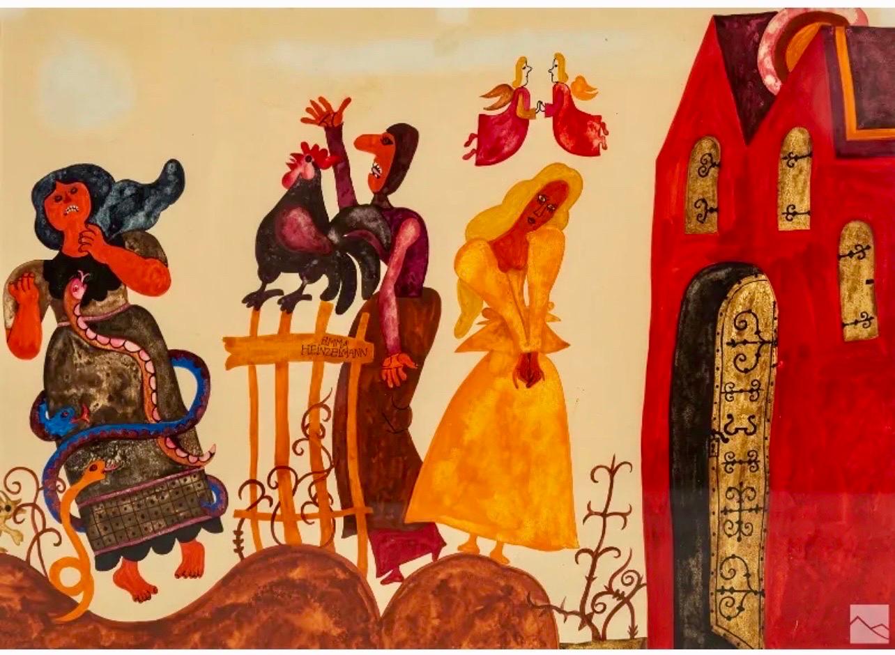 Original Graphic Hungarian Illustration Art Emma Heinzelmann Children's Book Art For Sale 1