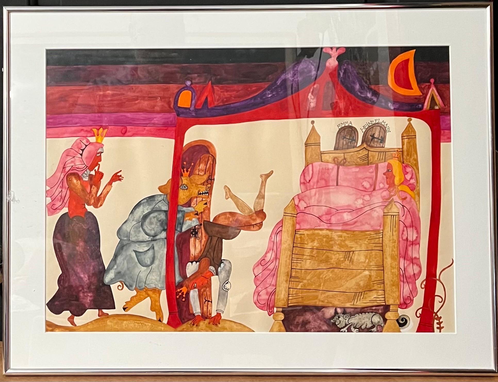 Original Graphic Hungarian Illustration Art Emma Heinzelmann Children's Book Art For Sale 2