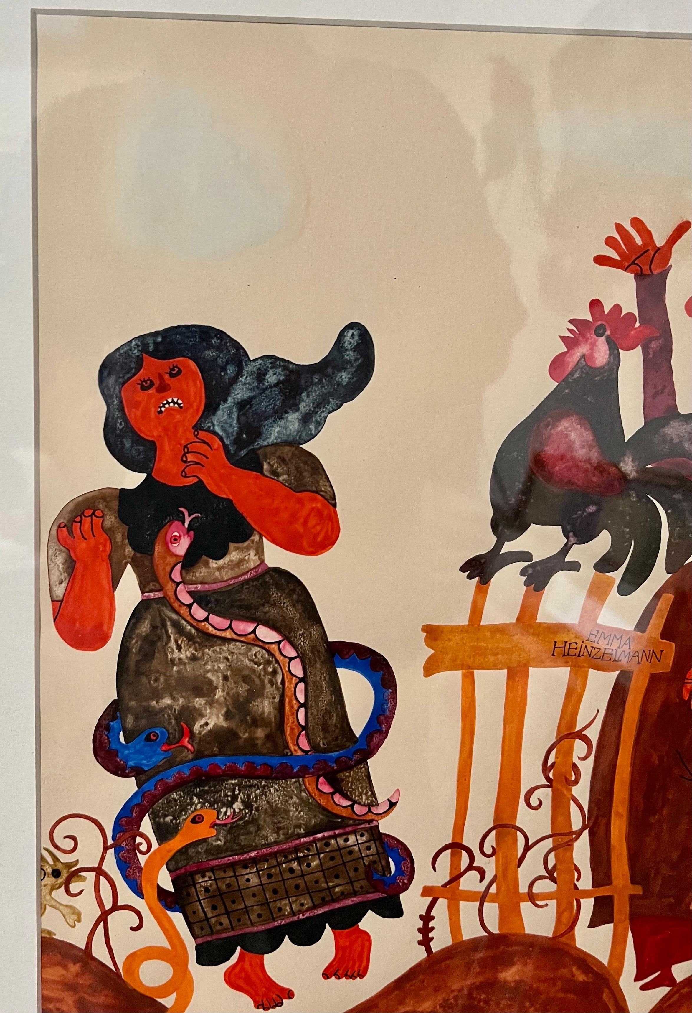 Original Graphic Hungarian Illustration Art Emma Heinzelmann Children's Book Art For Sale 5