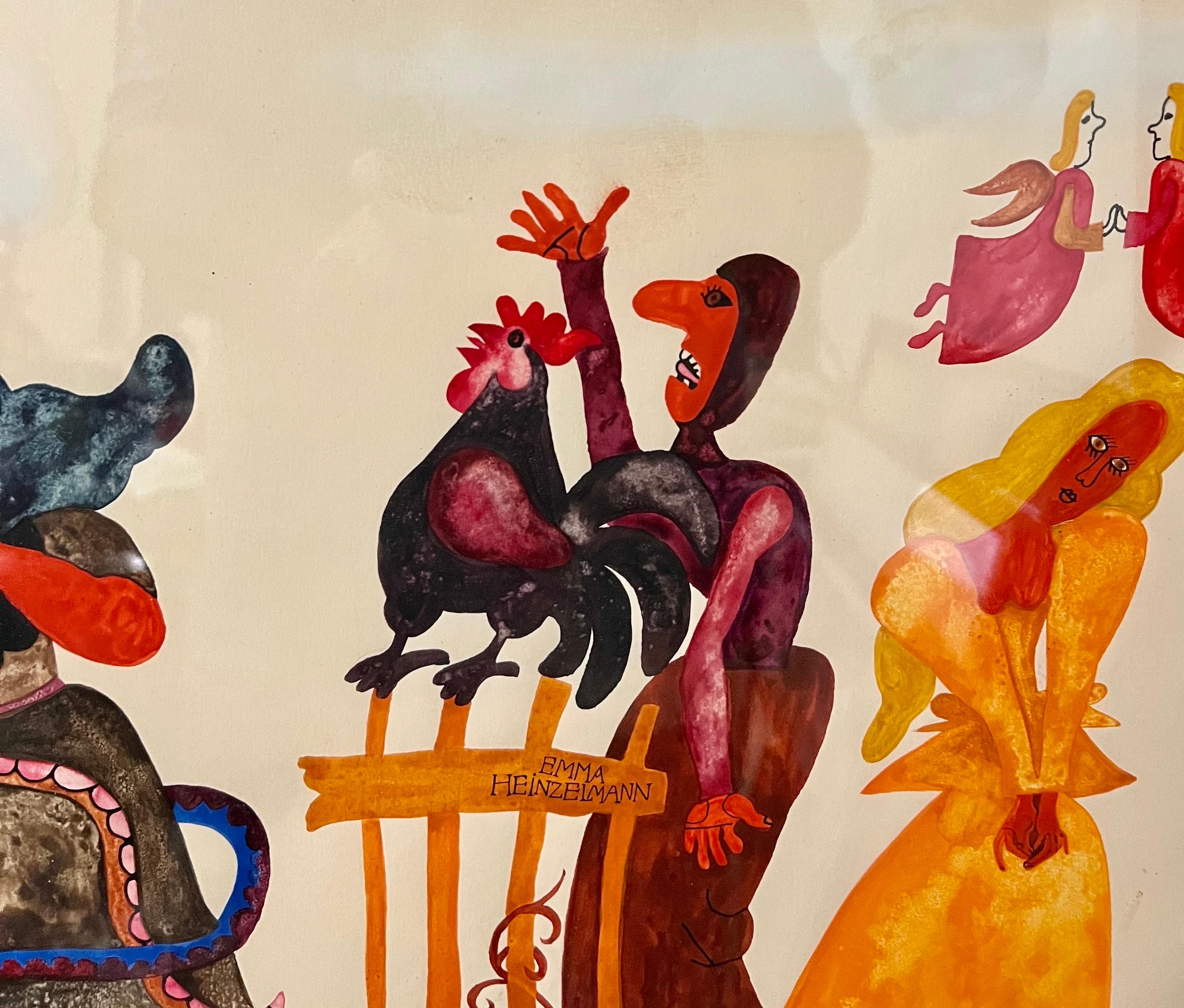 Original Graphic Hungarian Illustration Art Emma Heinzelmann Children's Book Art For Sale 6