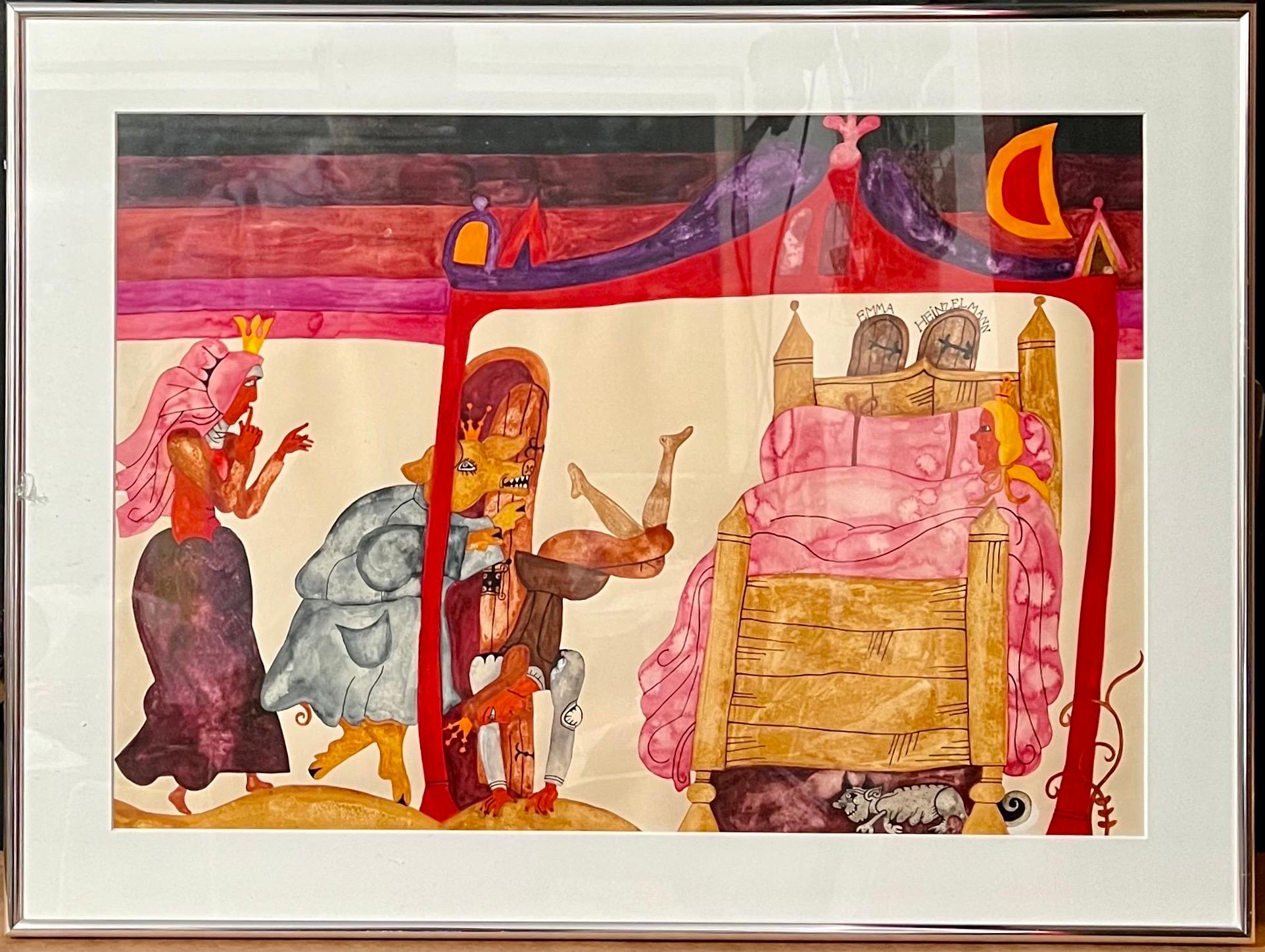 Original Graphic Hungarian Illustration Art Emma Heinzelmann Children's Book Art For Sale 7