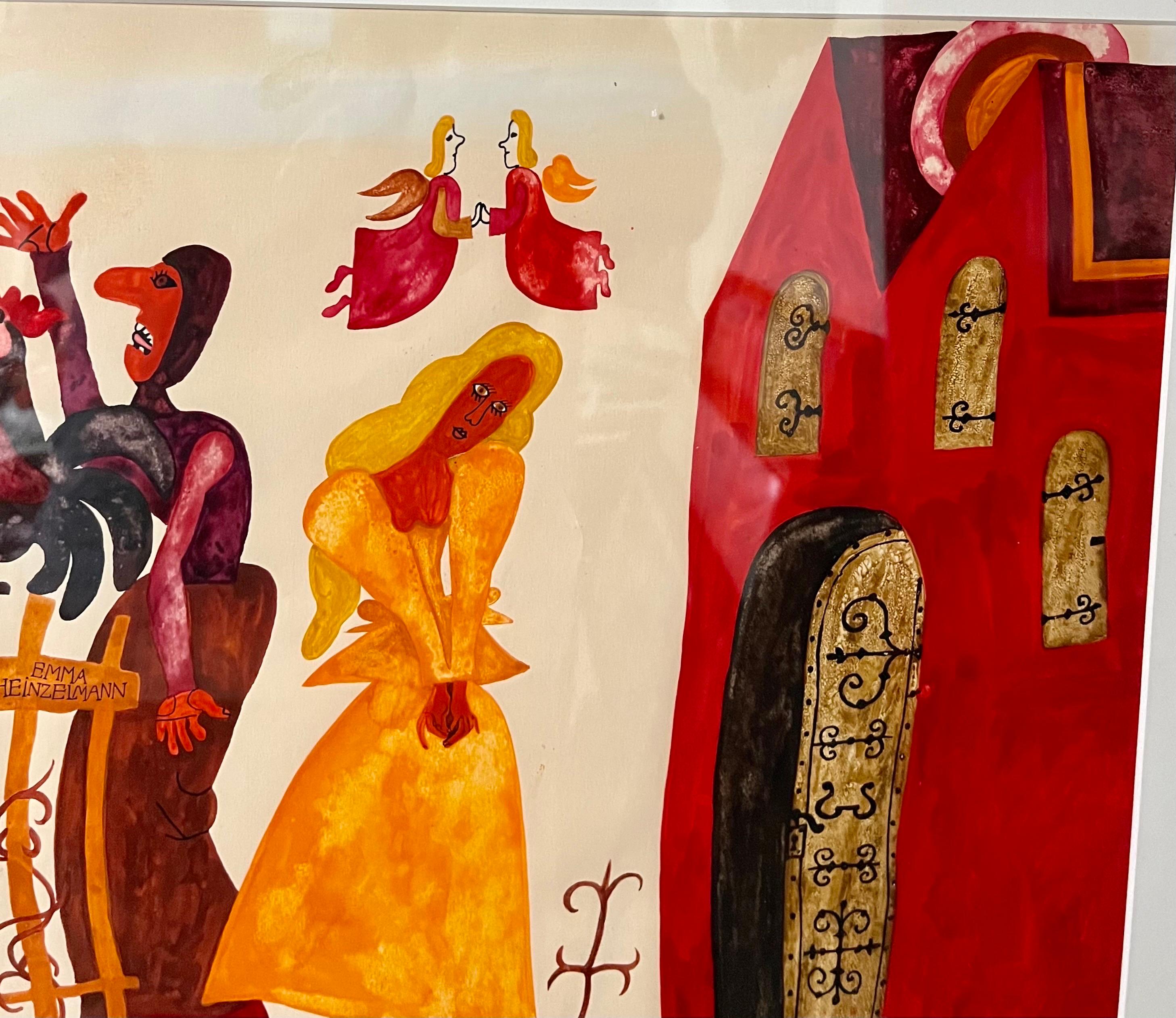 Original Graphic Hungarian Illustration Art Emma Heinzelmann Children's Book Art For Sale 7