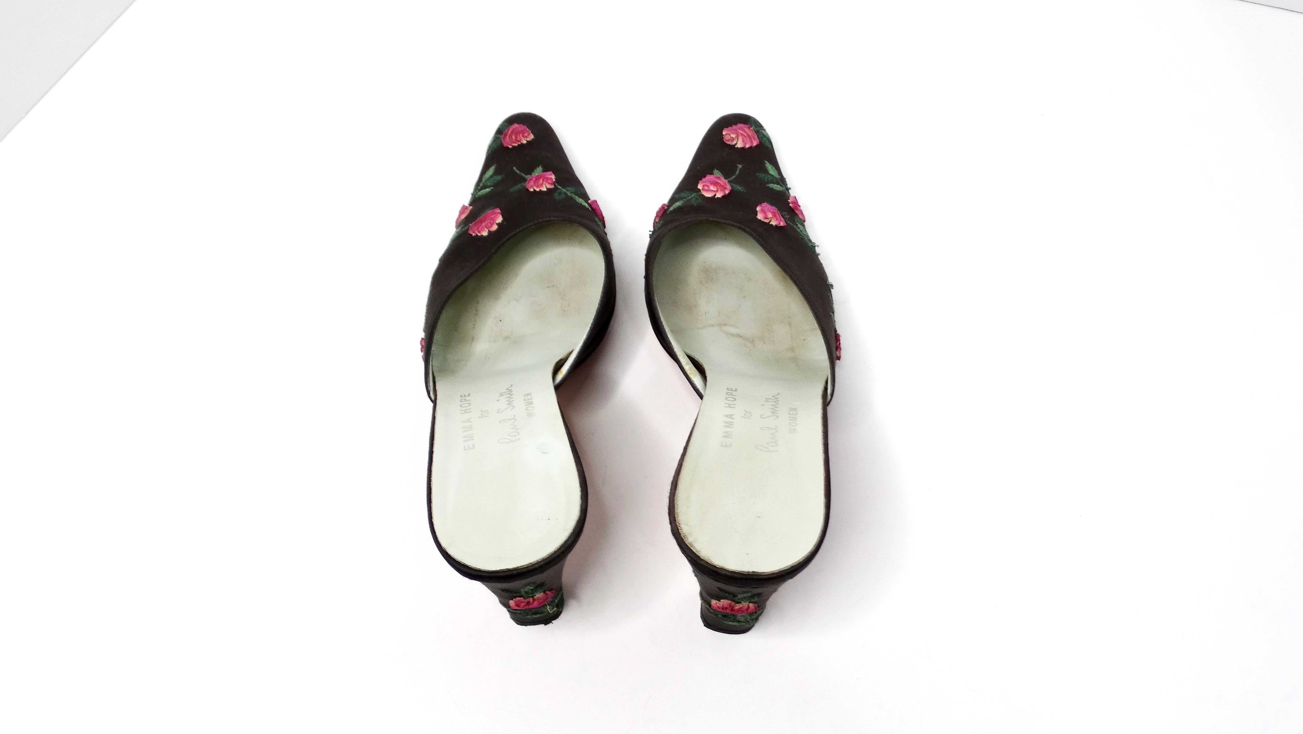 De las mujeres Zapatos de tacón Emma Hope for Paul Smith Y2K Rose Stitched Mule Block Heels en venta