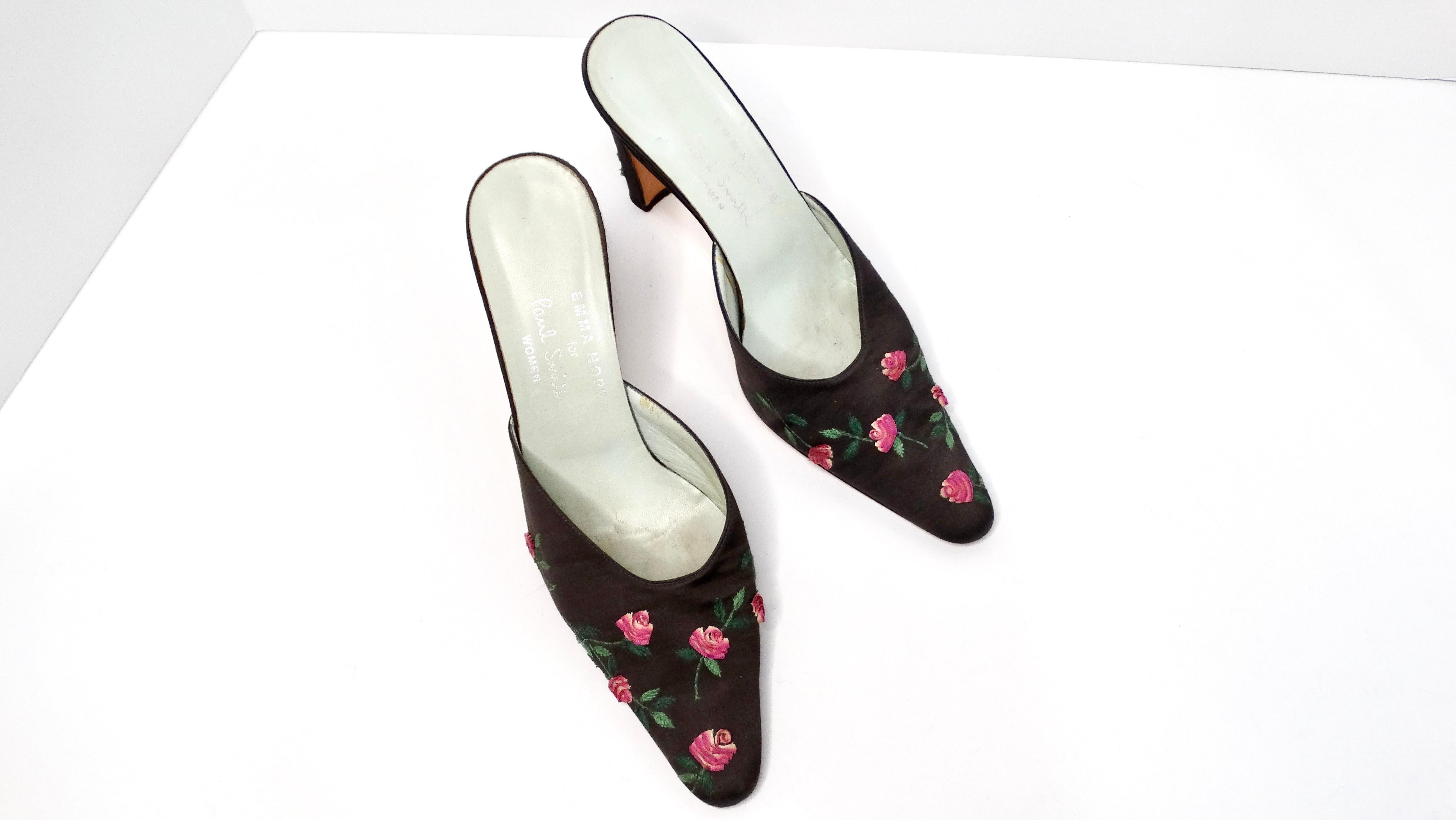 Zapatos de tacón Emma Hope for Paul Smith Y2K Rose Stitched Mule Block Heels en venta 2