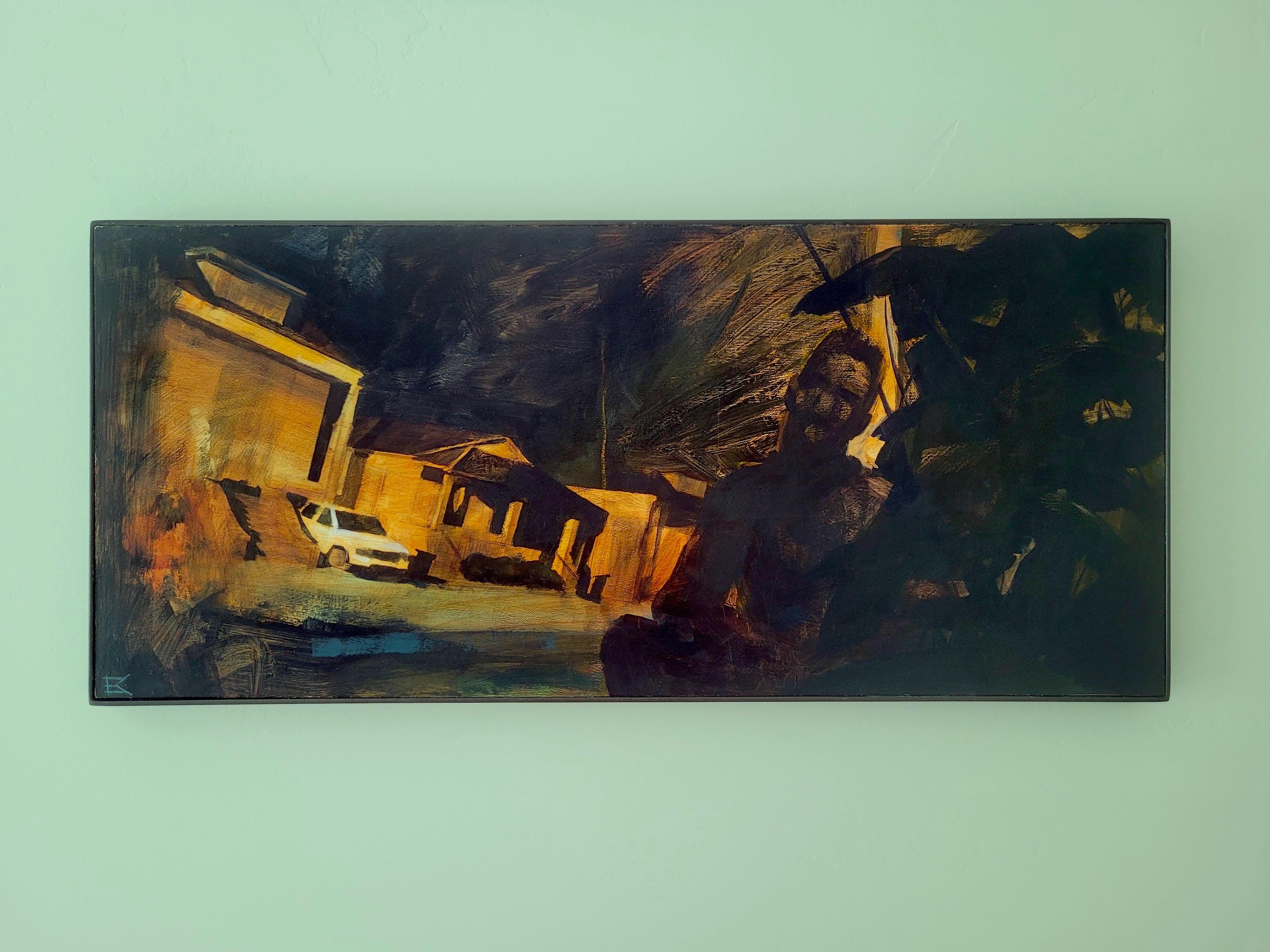 „Champagne“ (2022) von Emma Kalff, Original-Ölgemälde von Stadtlandschaft im Angebot 1