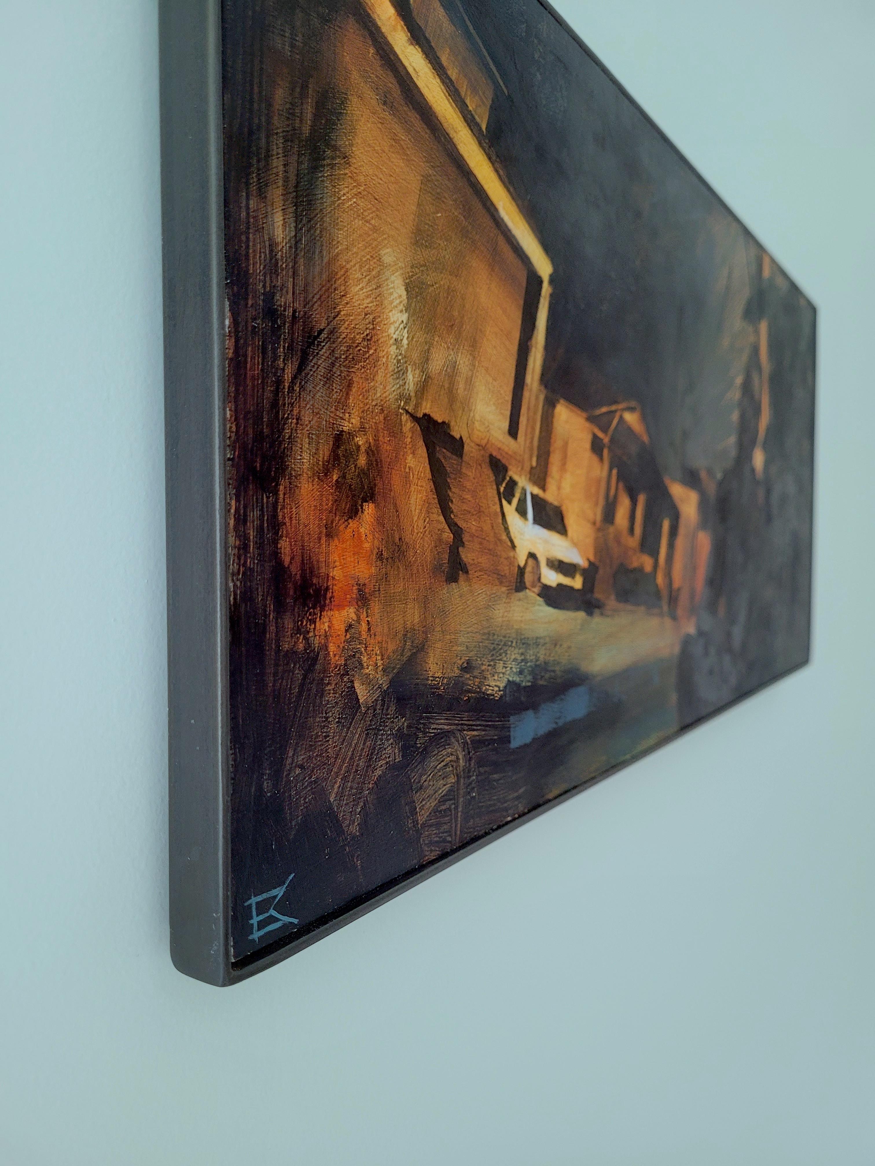 „Champagne“ (2022) von Emma Kalff, Original-Ölgemälde von Stadtlandschaft im Angebot 2