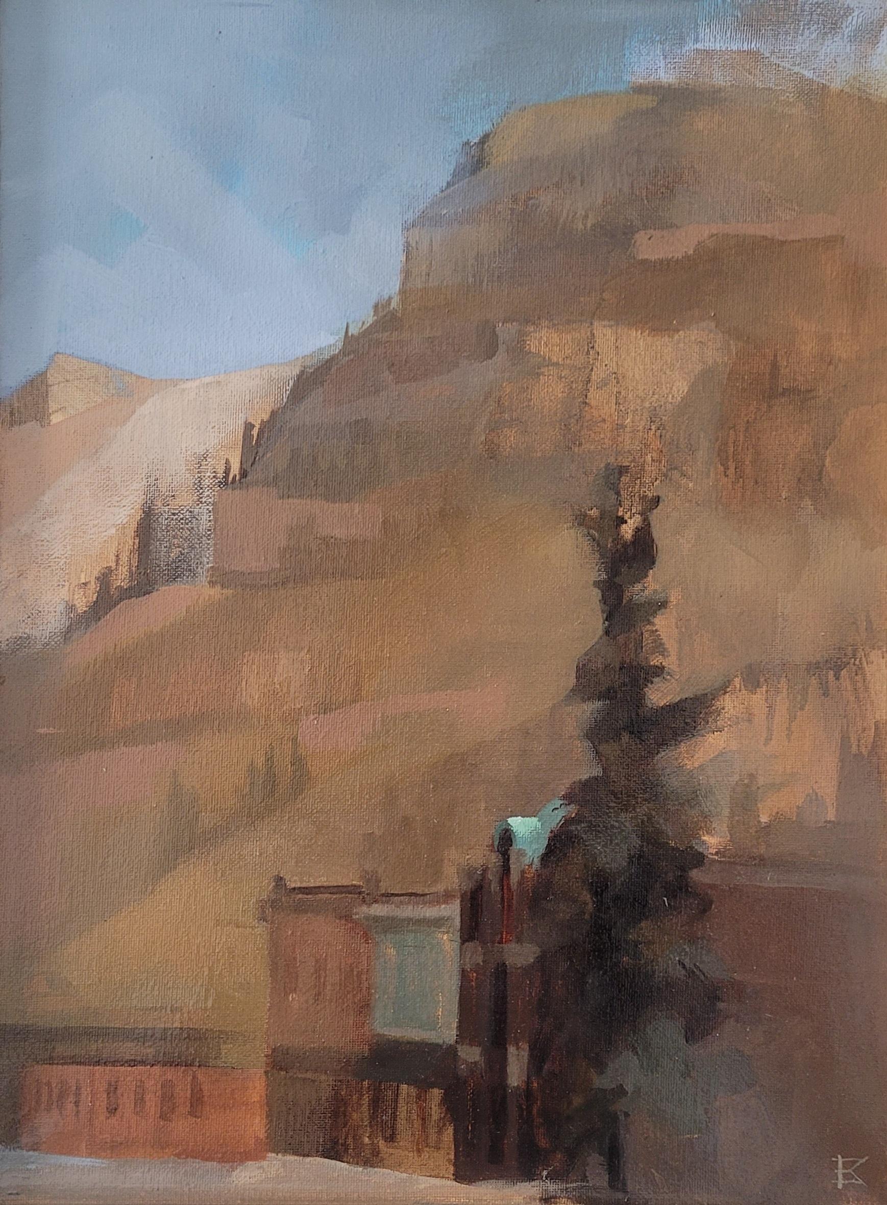 Emma Kalff Figurative Painting - View of Ouray, CO, Original Oil Painting