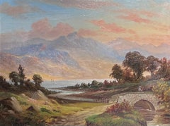 Fine Victorian Scottish Oil Painting by Edwin Landseer's Sister Figures Highland