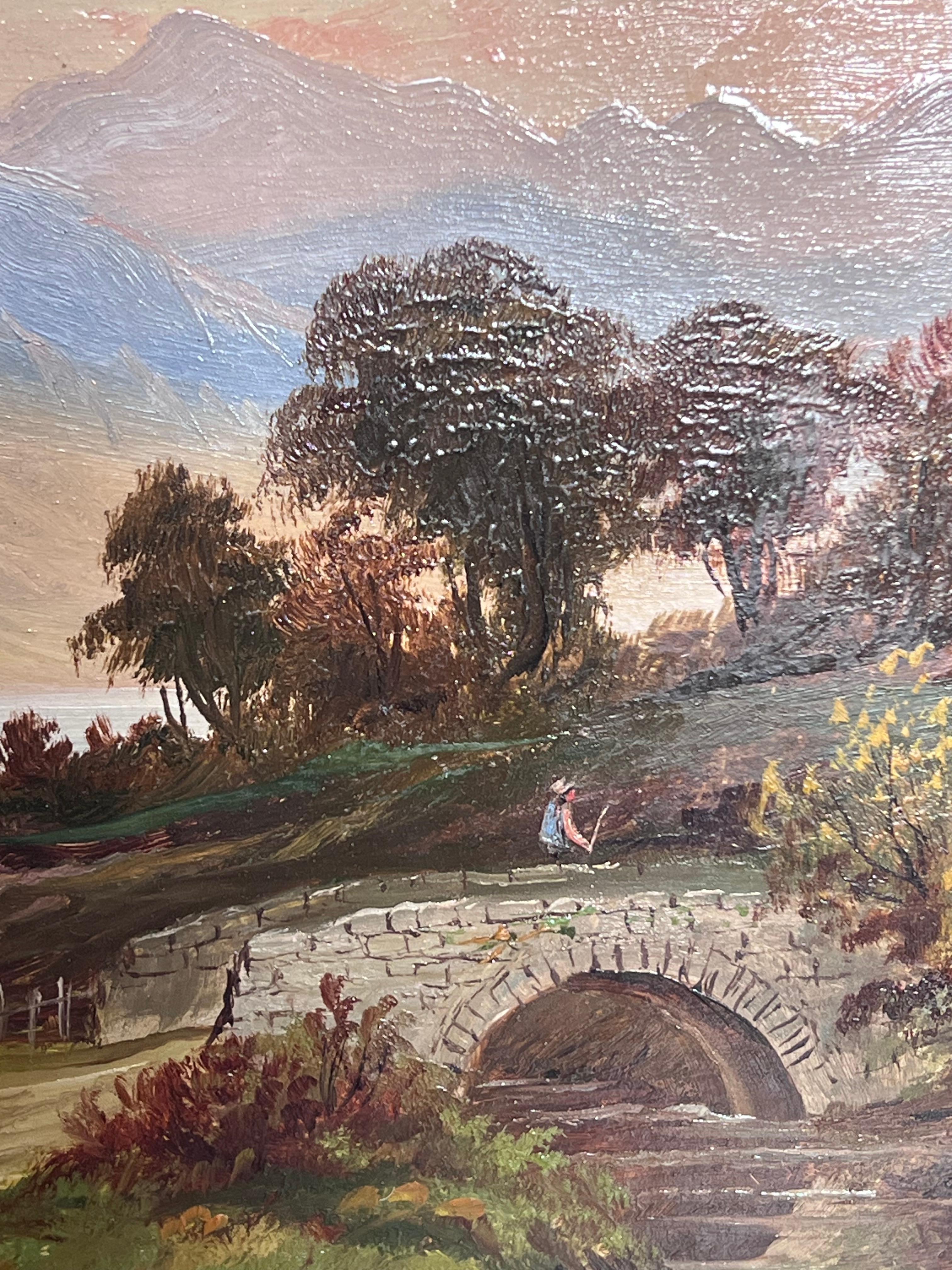 Schönes viktorianisches schottisches Ölgemälde von Edwin Landseers Schwester Figuren Highland (Viktorianisch), Painting, von Emma Landseer