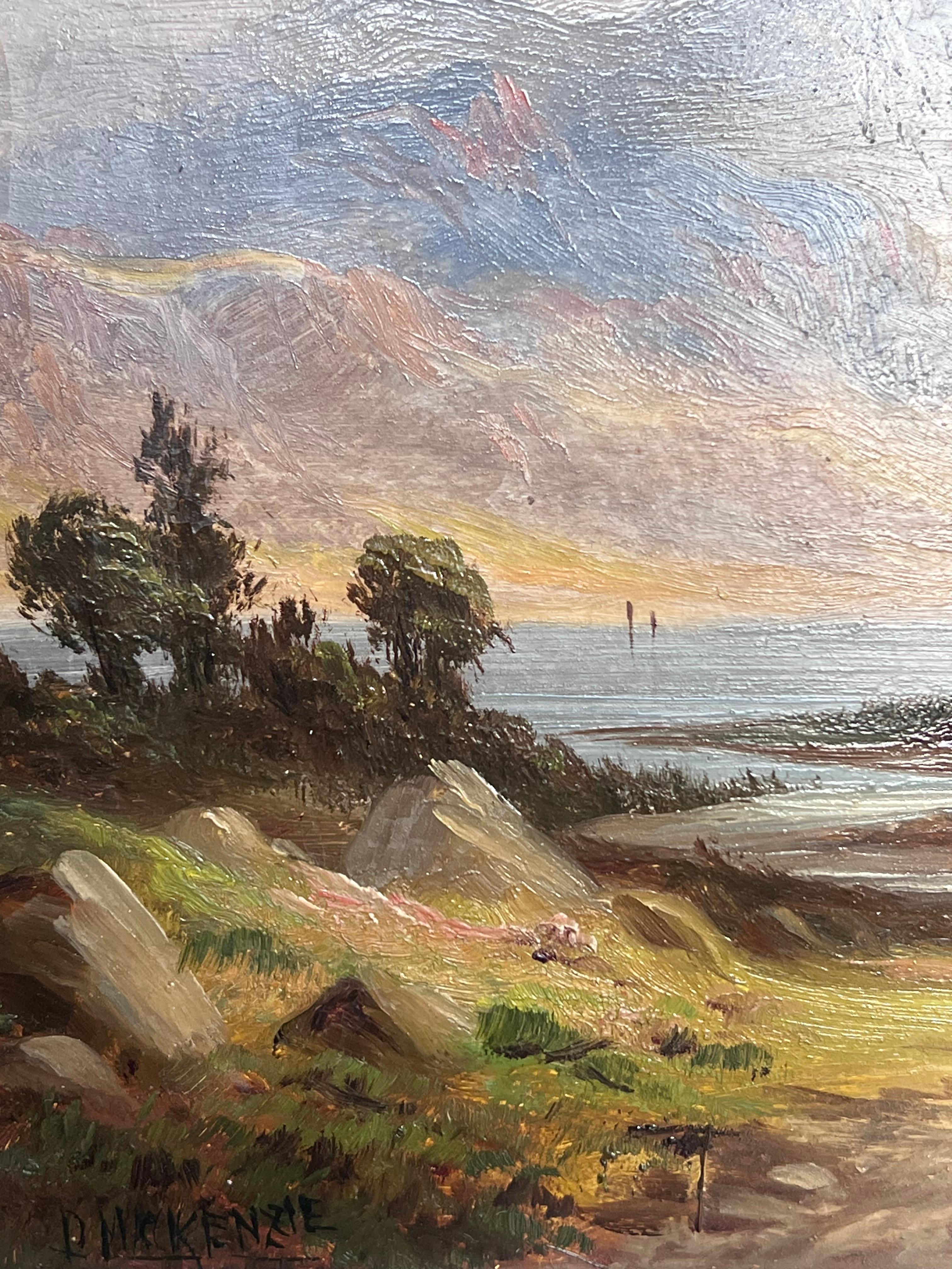 Schönes viktorianisches schottisches Ölgemälde von Edwin Landseers Schwester Figuren Highland (Braun), Figurative Painting, von Emma Landseer