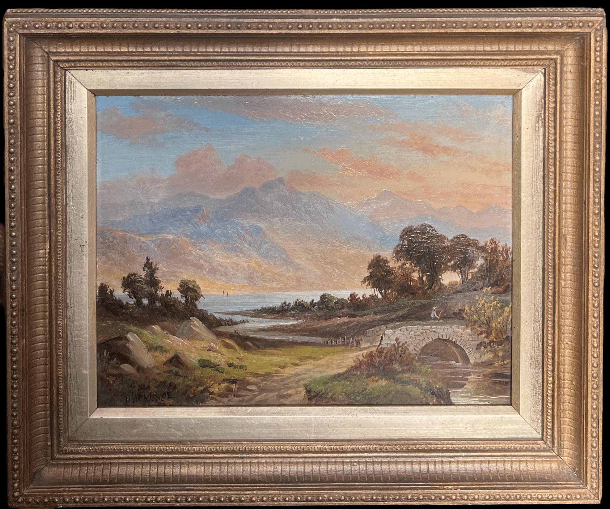 Belle peinture à l
huile écossaise de l
époque victorienne d
Edwin Landseer, Sister Figures Highland