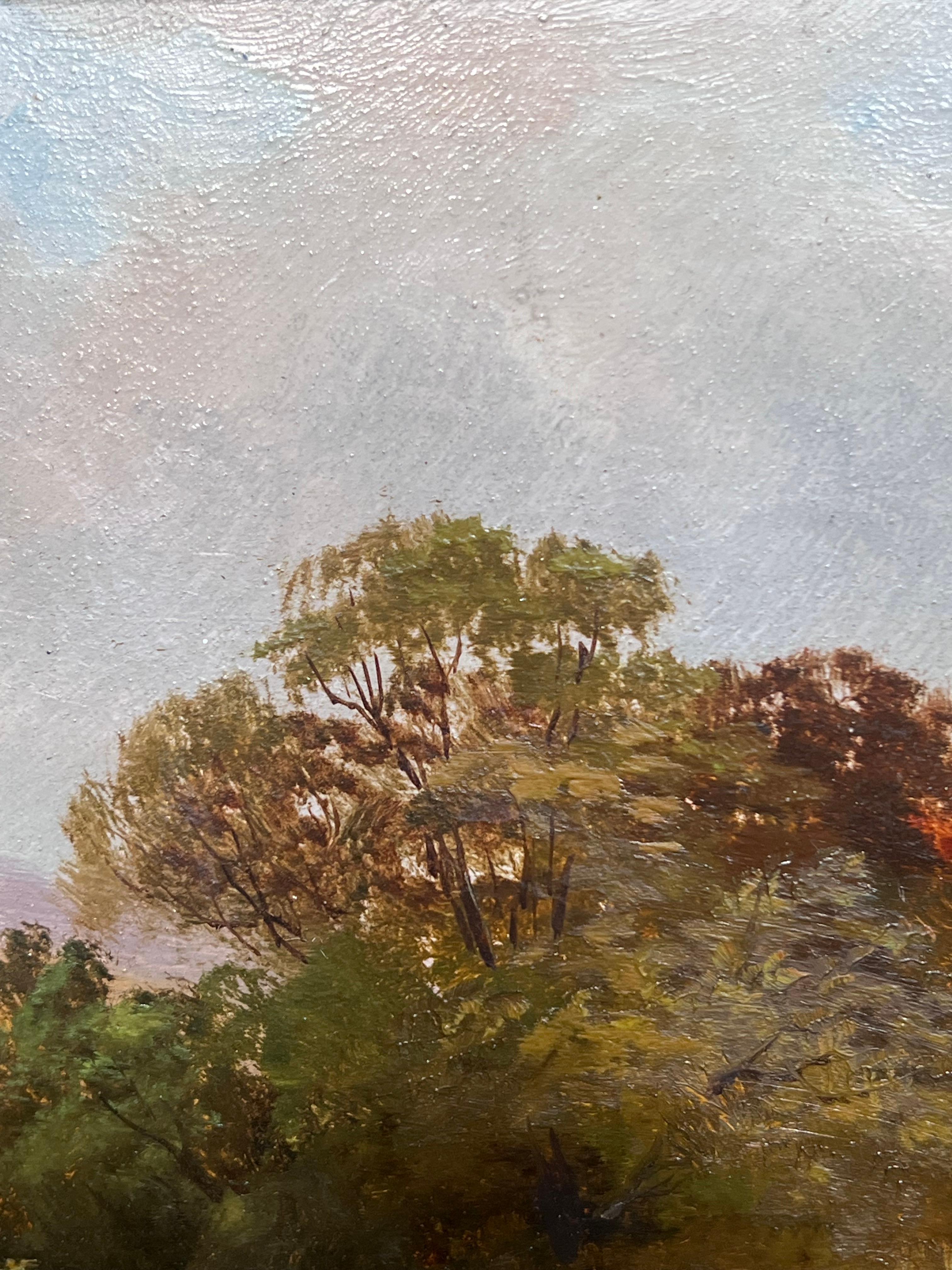 Signiertes schottisches Ölgemälde aus dem 19. Jahrhundert Figuren, die eine alte Steinbrücke überqueren im Angebot 2