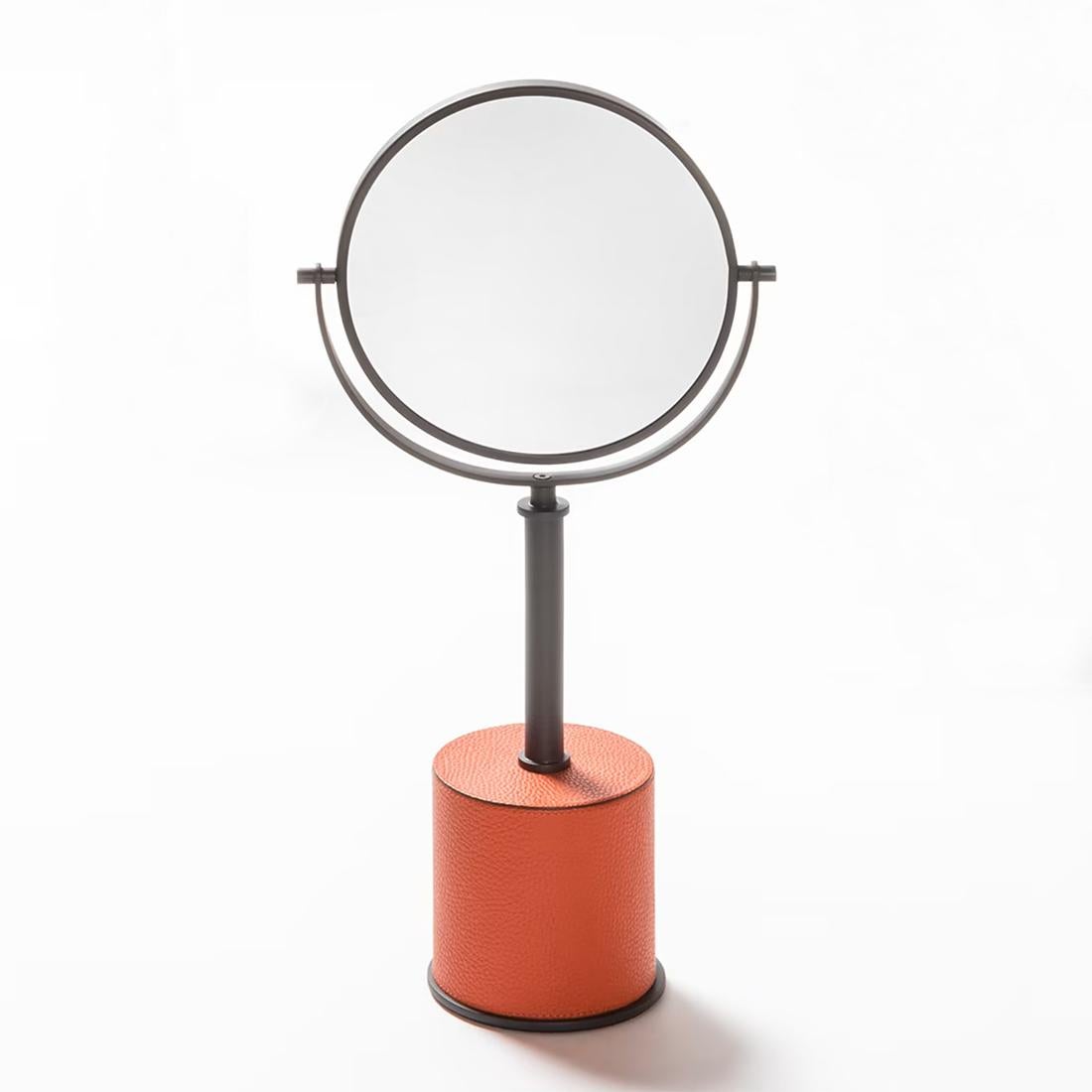 Italian Emma Leather Stand Mirror For Sale