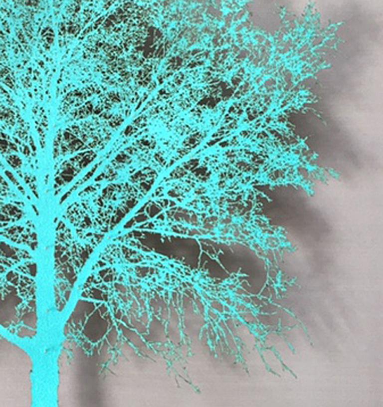 Hot Oak I -  delicate lasercut image of tree framed glazed, contemporary artwork - Contemporary Mixed Media Art by Emma Levine