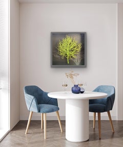 Art de l'arbre vert, Art mural 3D, Art minimaliste brillant, Art de paysage vert