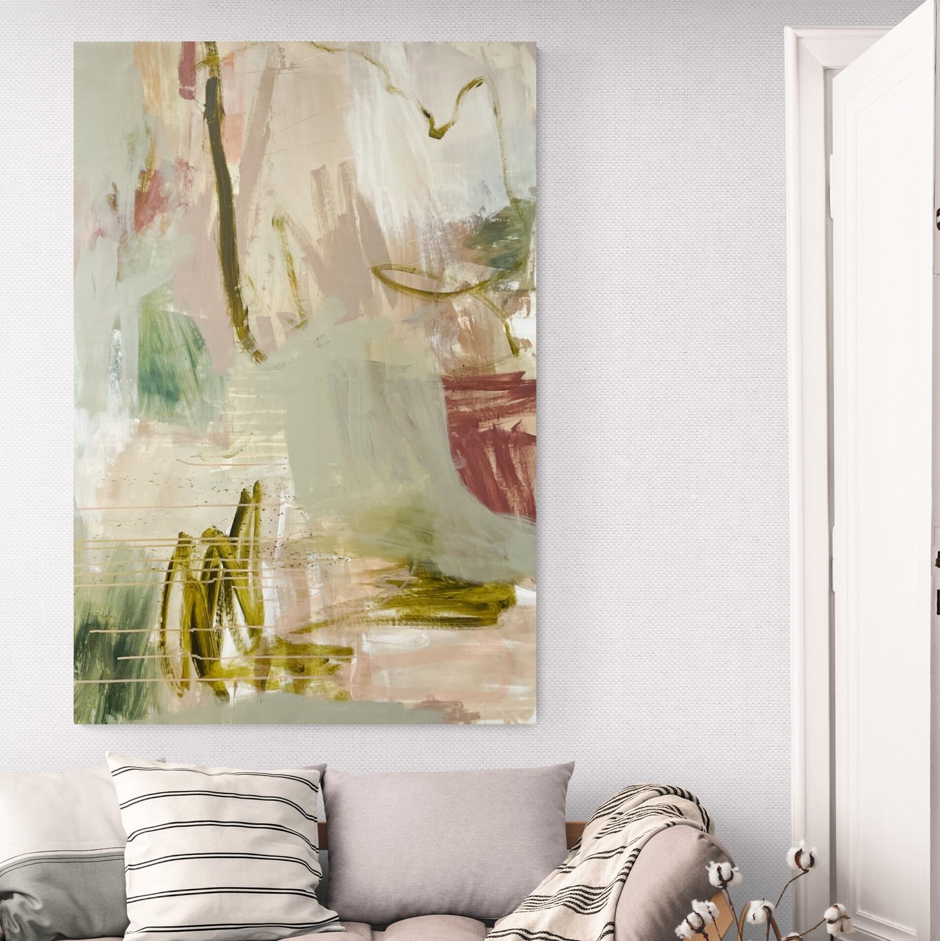 When it feels right, peinture originale, acrylique, contemporaine, abstraite - Contemporain Painting par Emma Lock
