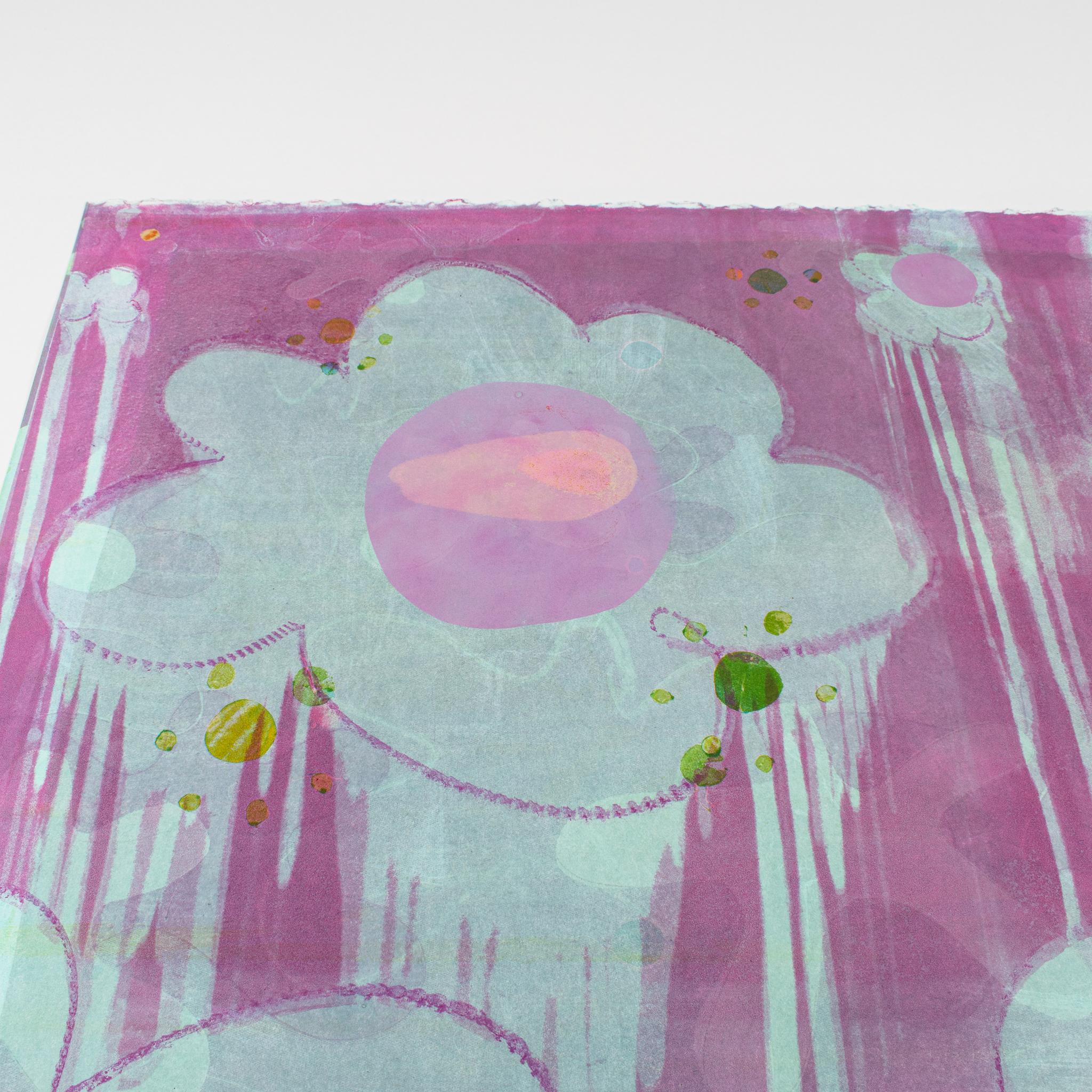 H (Aqua Flower) [Pink] - Abstrait Print par Emma McIntyre