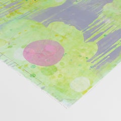 H (Lime) Monotype Print, Abstract Style, Unique, 21st Century, Signed