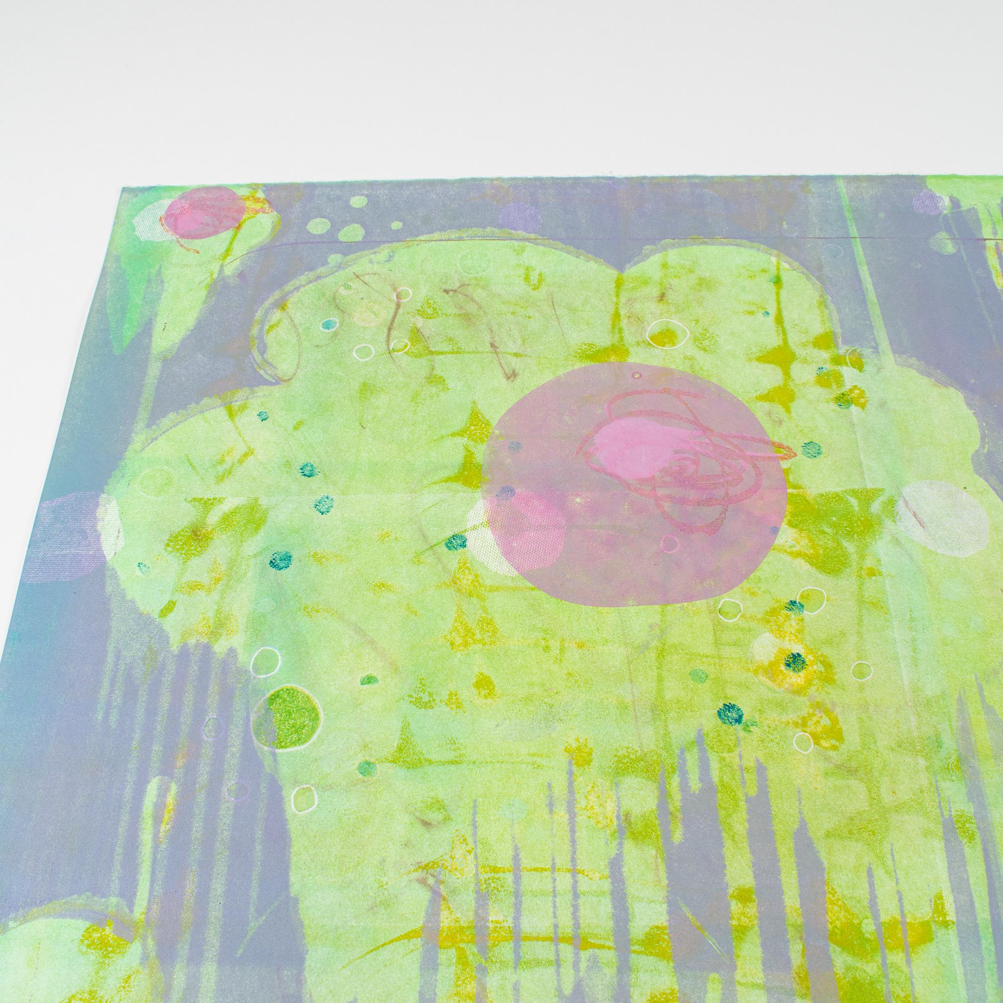 H (Lime) - Abstract Print Beige di Emma McIntyre