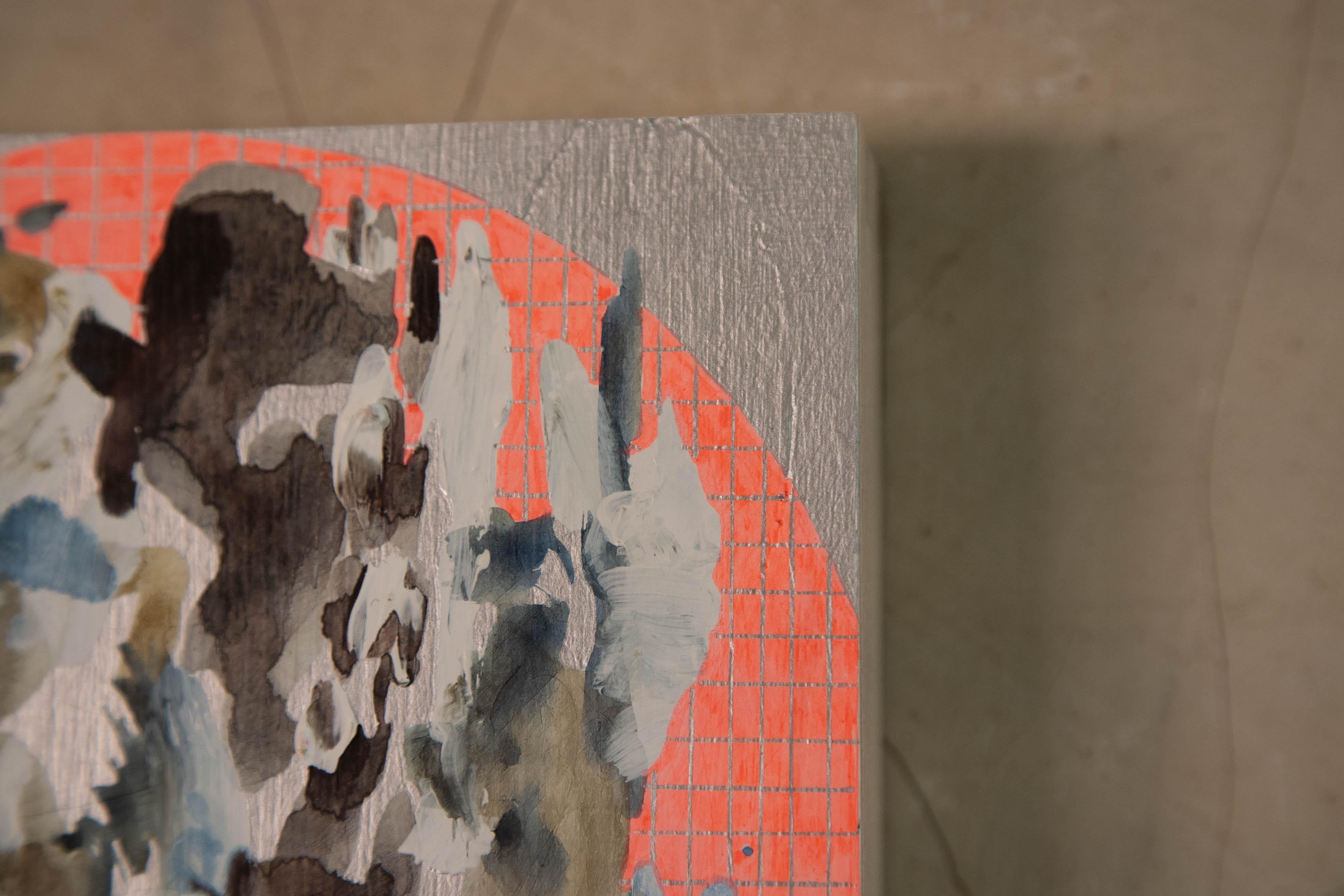 Œuvre d'art colorée sur bois, intitulée Aberystwyth en vente 3