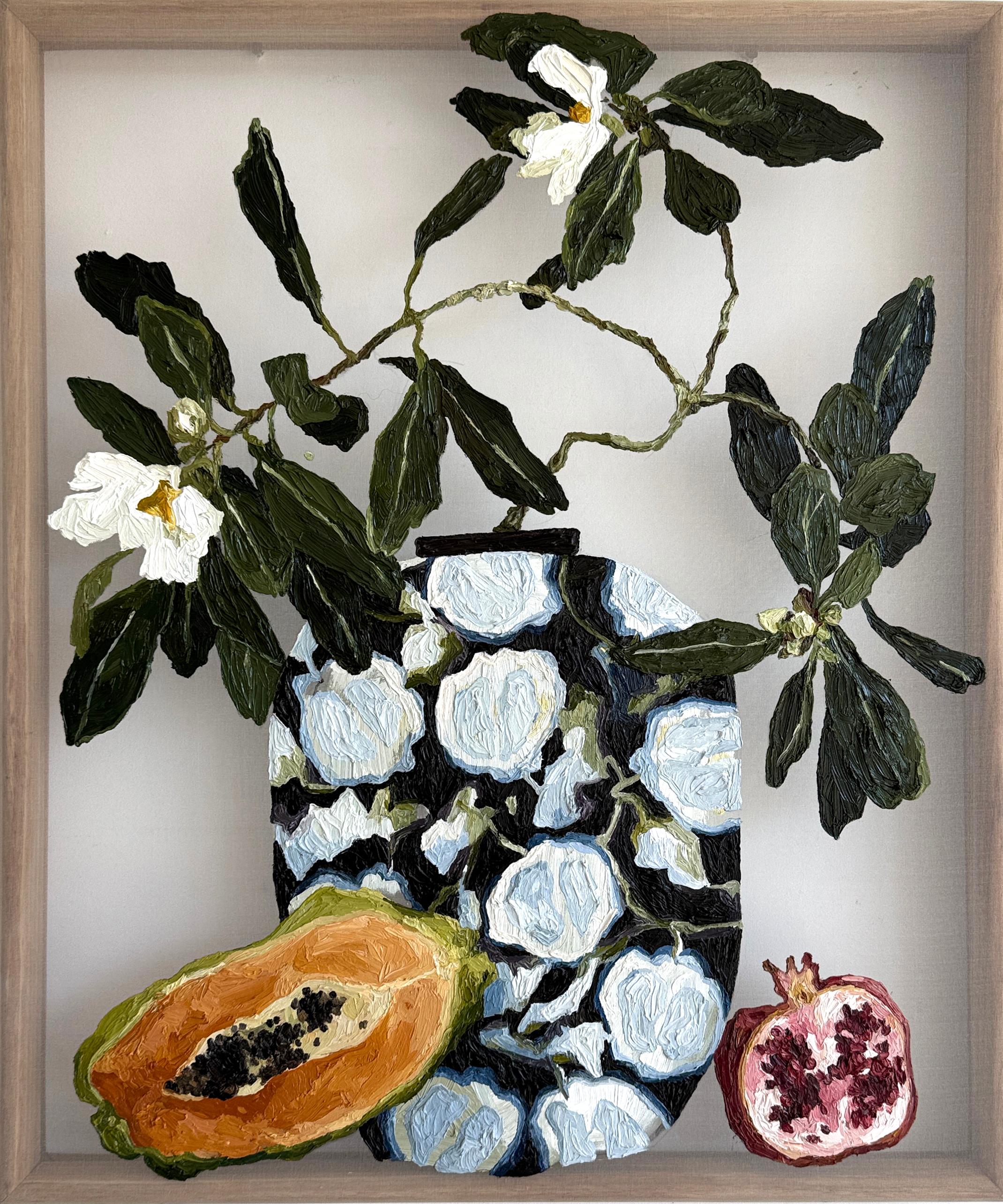 Ode an die Wärme von Emma Nourse Zeitgenössisches Obst-Blumen-Stillleben