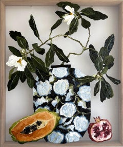 Ode to warmth by Emma Nourse contemporary fruit flower still life