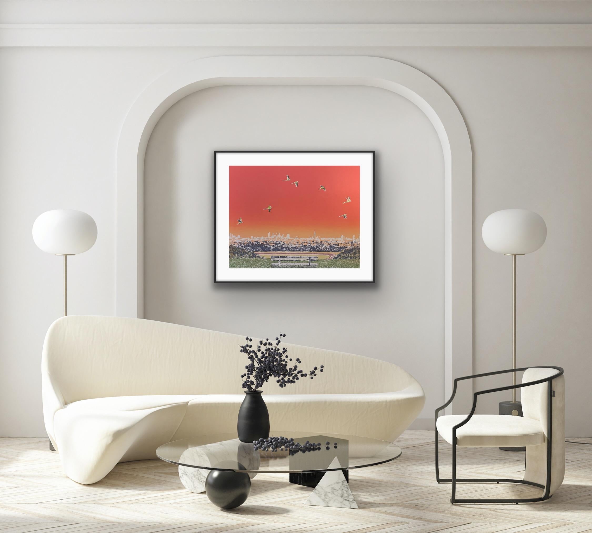 Halcyon Evenings, Emma Reynolds, Arte de Londres, Paisaje urbano Impreso a mano en venta 1