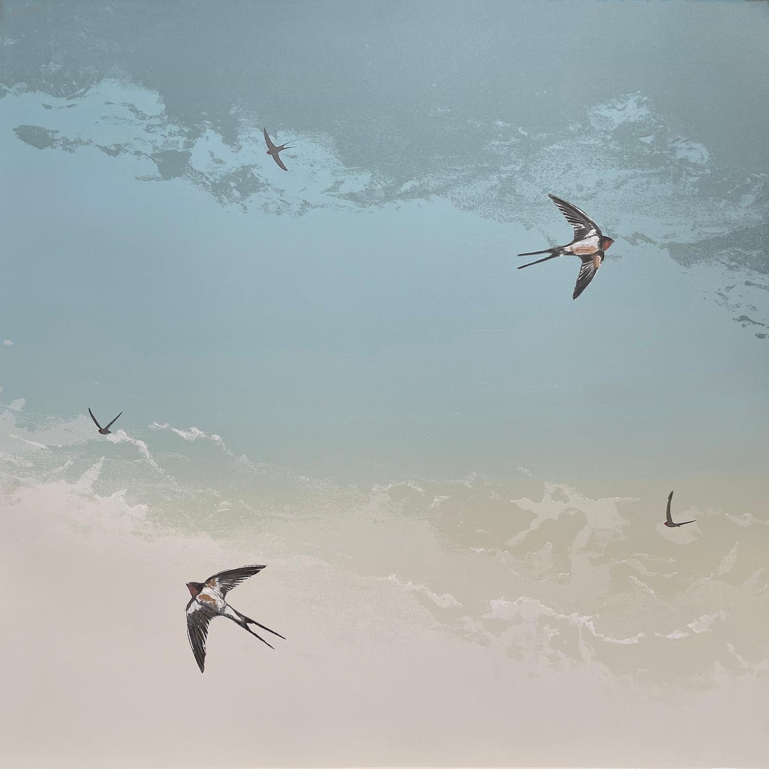 The Swallows Arrival von Emma Reynolds, Druck in limitierter Auflage, Vögel 