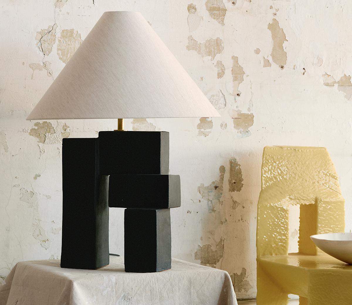 Emma Table Lamp in Ceramic by Danny Kaplan Studio In New Condition For Sale In Brooklyn, NY