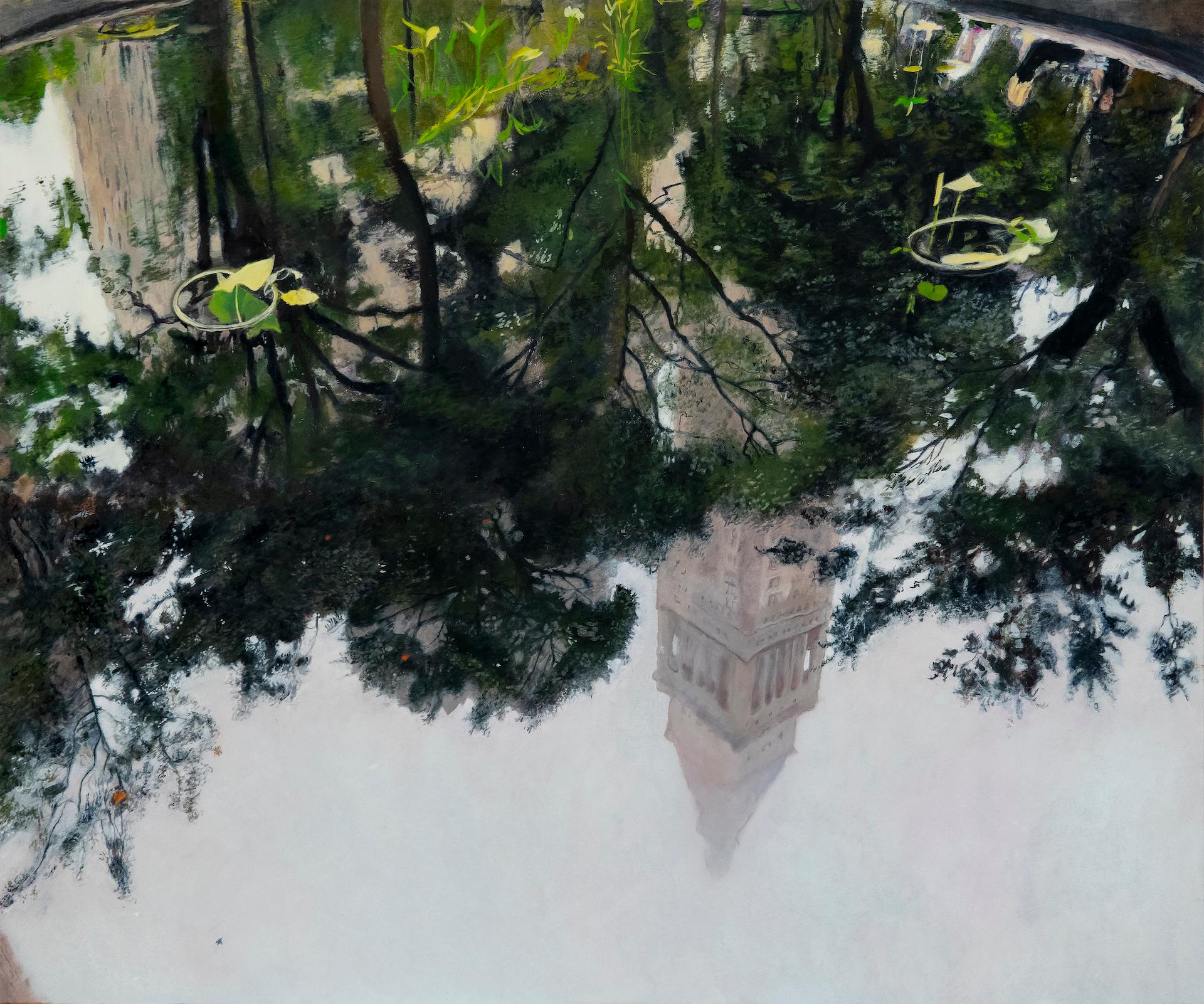 Emma Tapley Landscape Painting - After Life / Inversion / Madison SQ Park II, landscape, oil painting