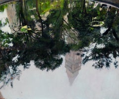 Après vie / Inversion / Madison SQ Park II, paysage, peinture à l'huile